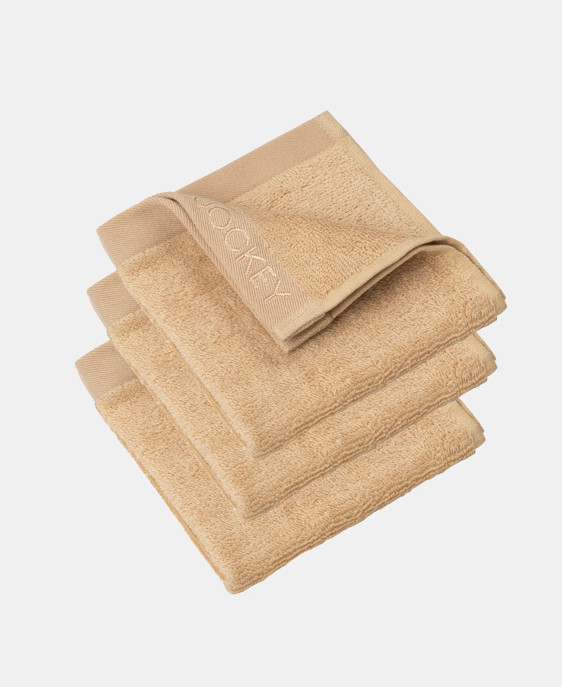 Bamboo Cotton Blend Terry Ultrasoft and Durable Face Towel with Natural StayFresh Properties - Beige (Pack of 3) - Image 5