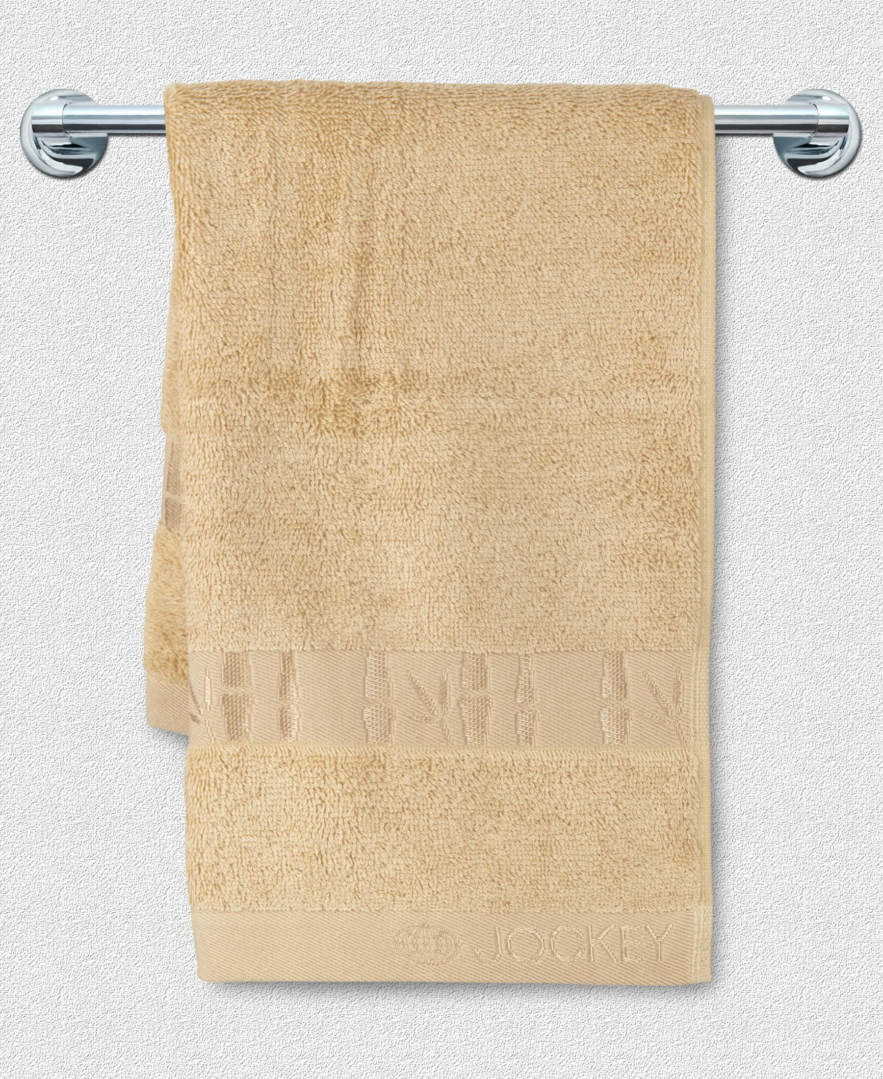 Bamboo Cotton Blend Terry Ultrasoft and Durable Hand Towel with Natural StayFresh Properties - Beige (Pack of 2) - Image 3