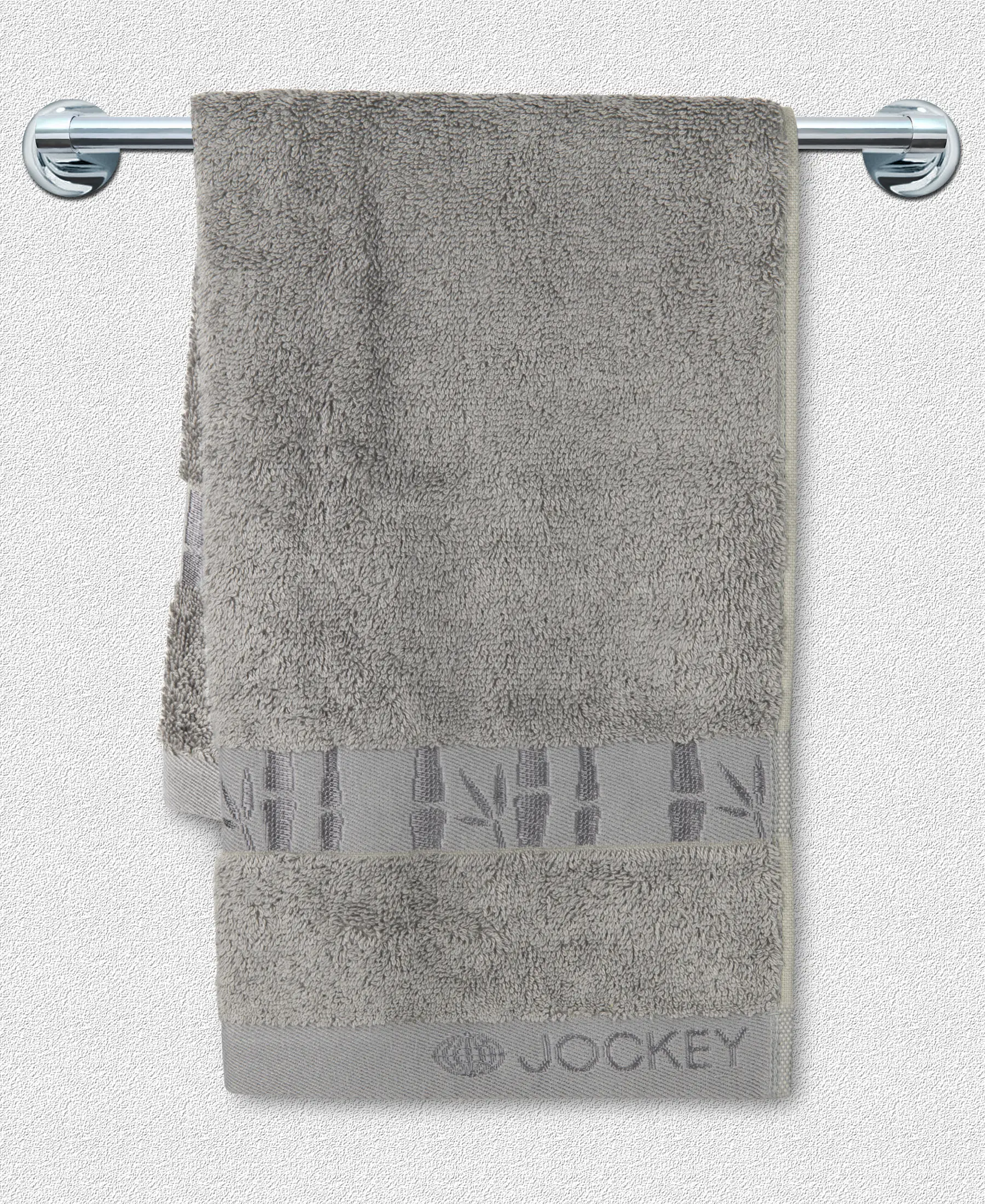 Bamboo Cotton Blend Terry Ultrasoft and Durable Hand Towel with Natural StayFresh Properties - Grey (Pack of 2) - Image 4