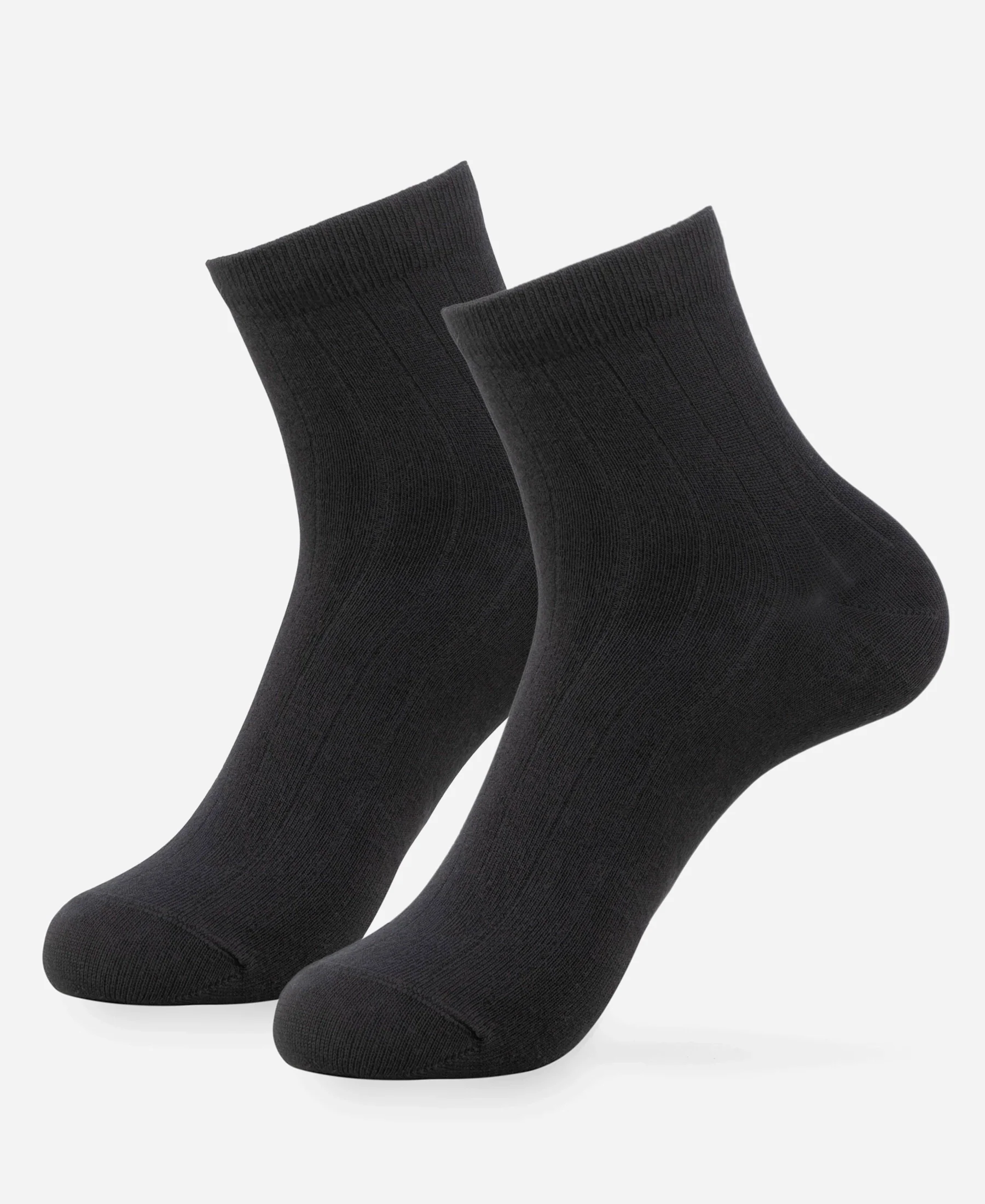 Bamboo Fiber 4 Way Stretch Ankle Length Socks With Stayfresh Treatment - Black