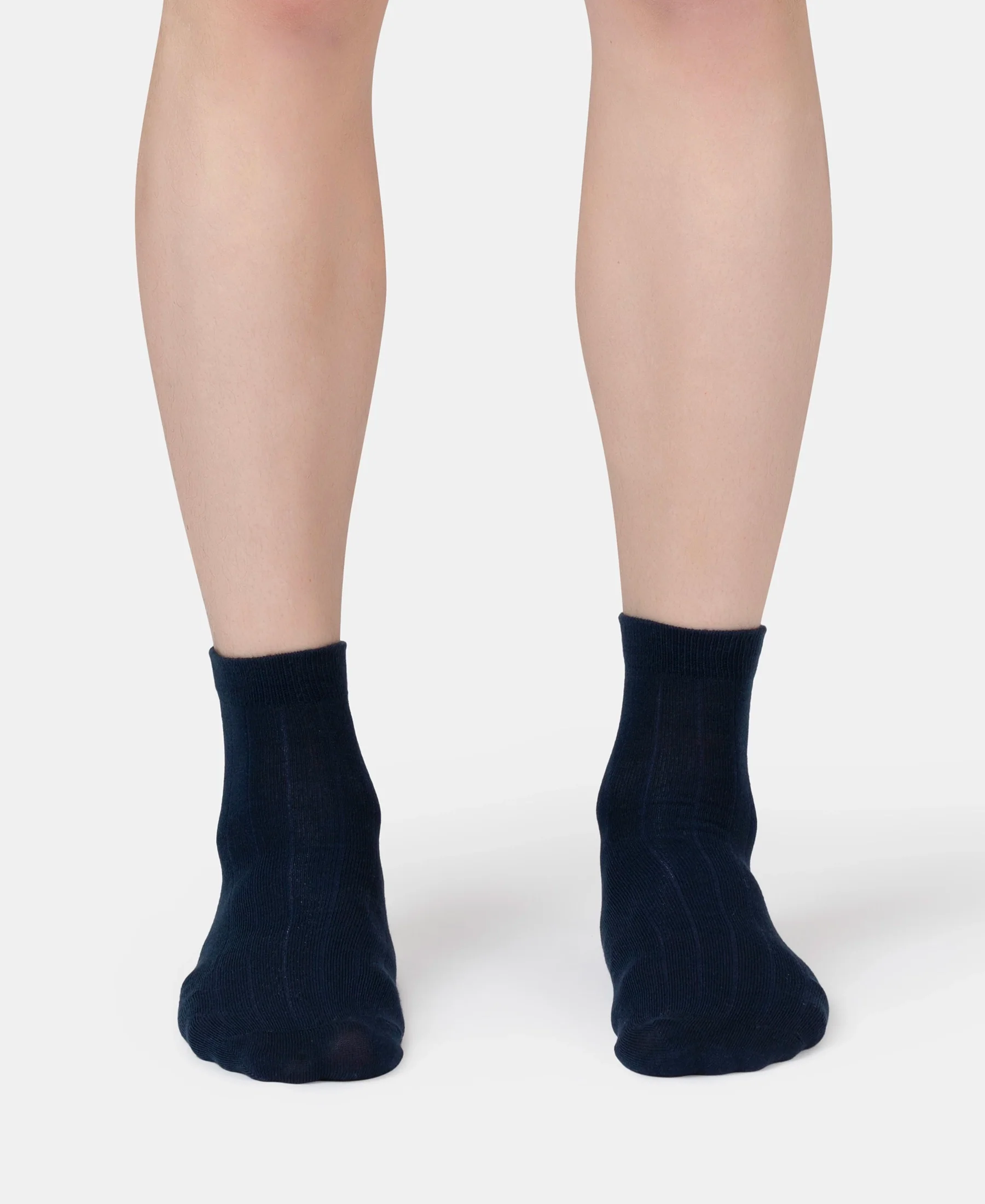Bamboo Fiber 4 Way Stretch Ankle Length Socks With Stayfresh Treatment - Navy - Image 2