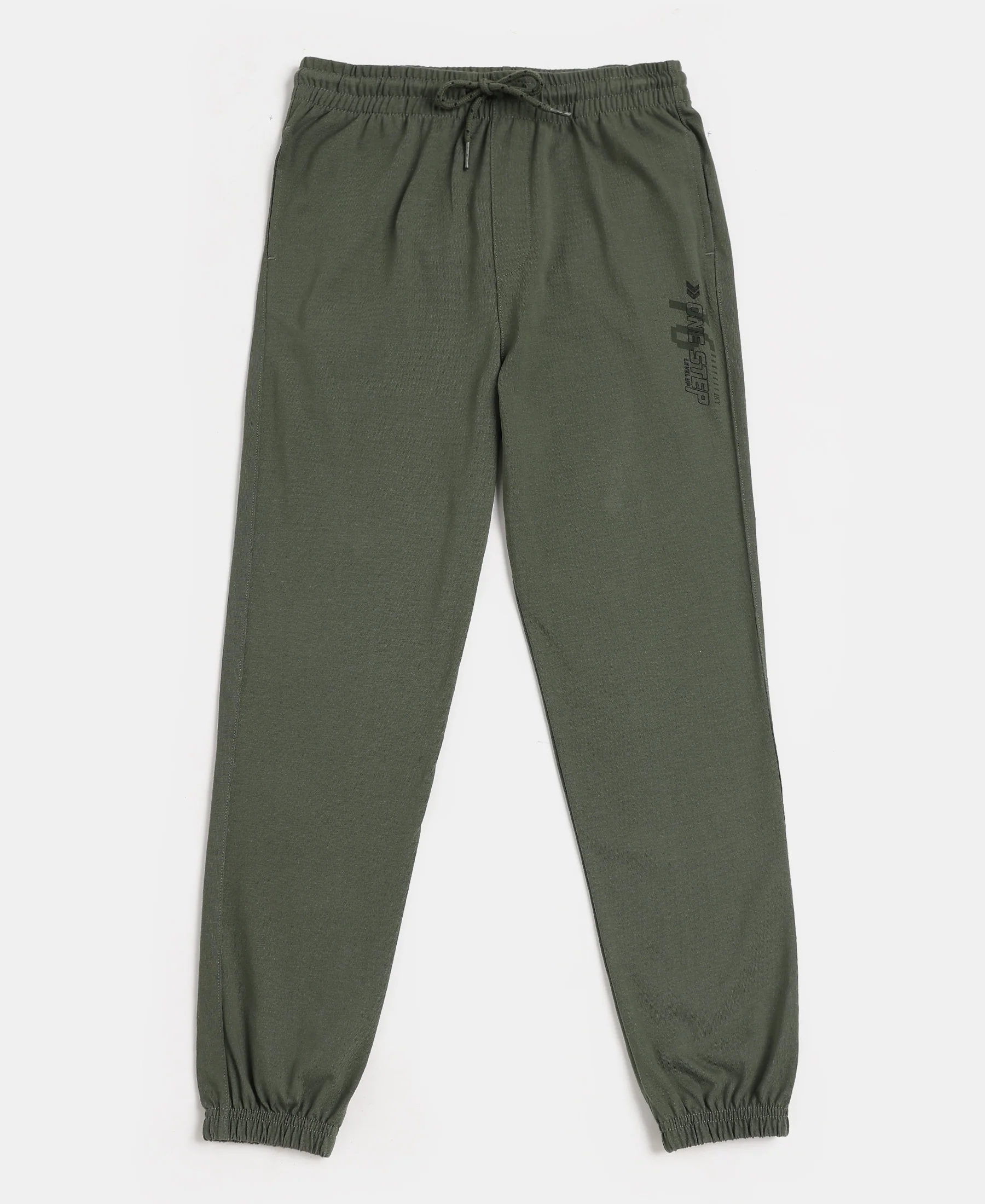 Boy's Super Combed Cotton Rich Graphic Printed Joggers with Elasticated Hem - Thyme