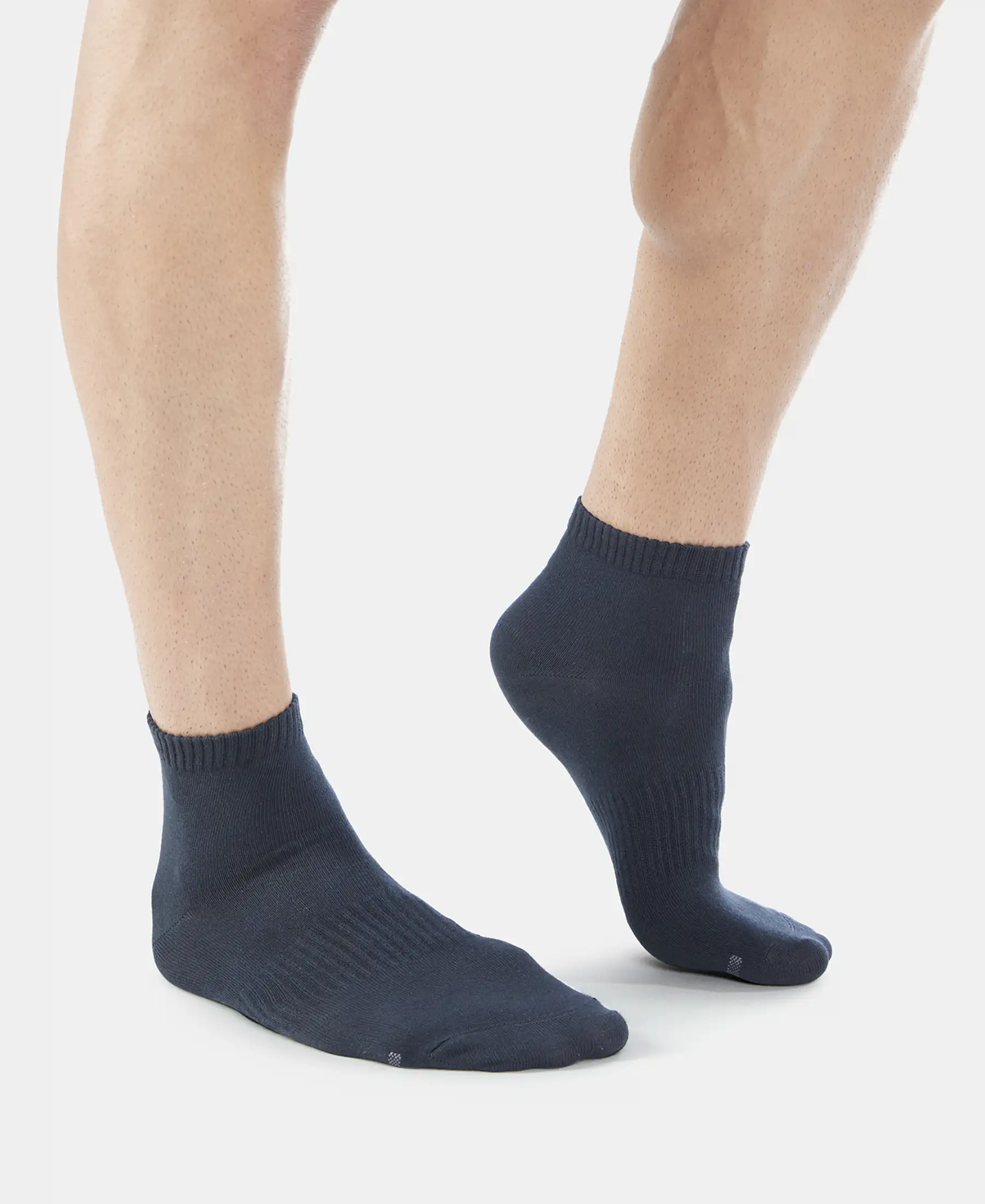 Compact Cotton Elastane Stretch Ankle Length Socks With StayFresh Treatment - Black - Image 4