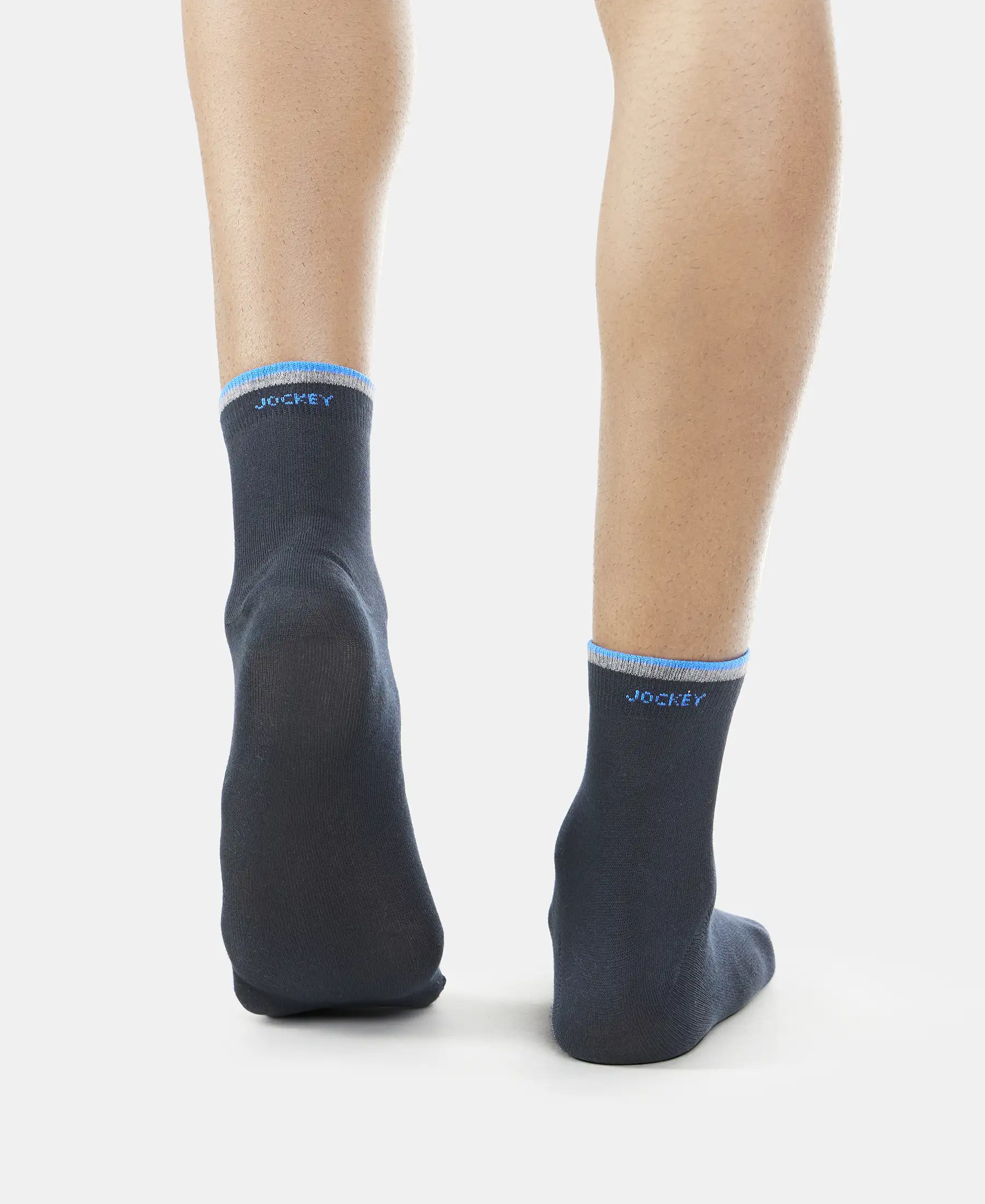 Compact Cotton Elastane Stretch Ankle Length Socks With StayFresh Treatment - Black (Pack of 2) - Image 4