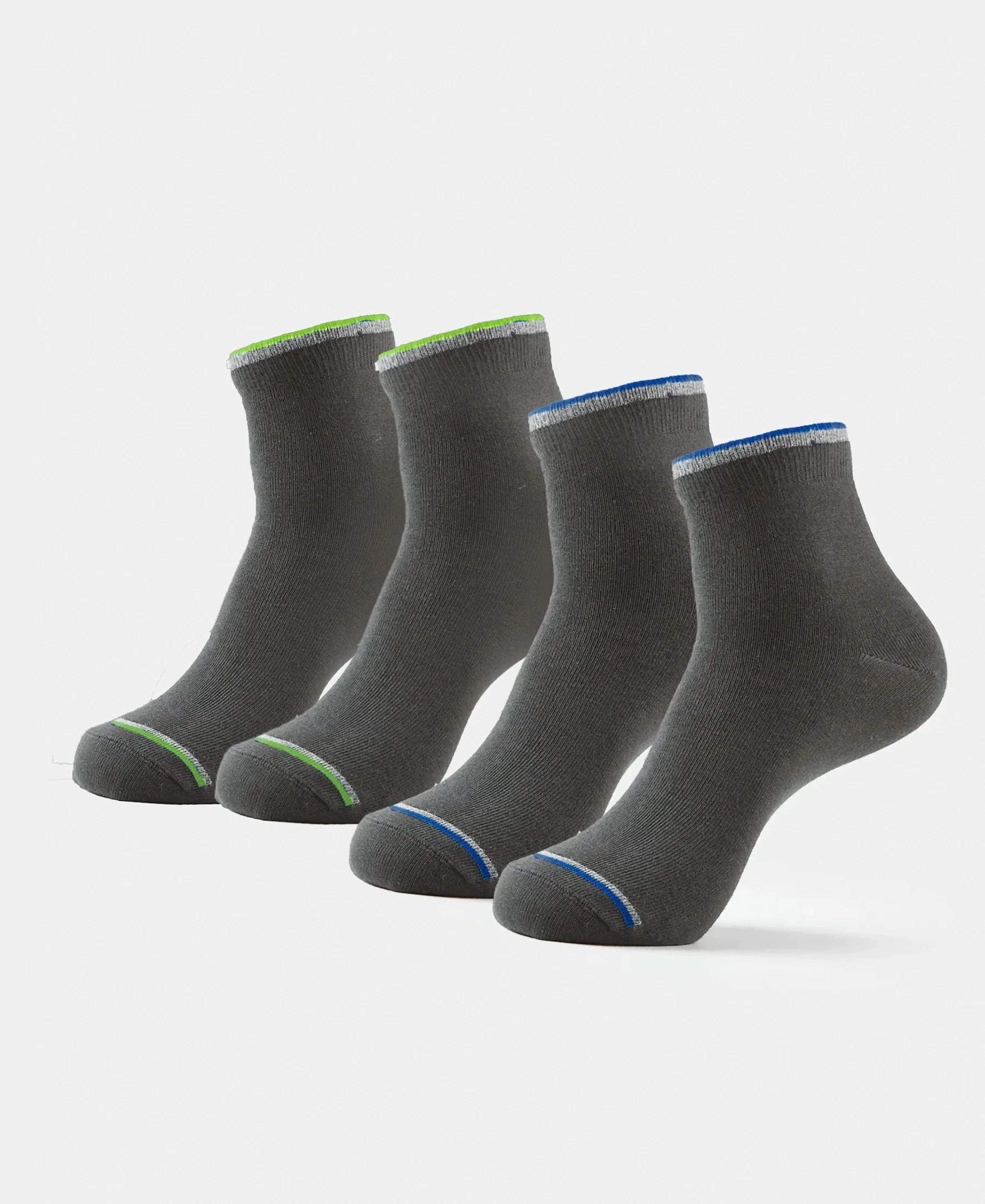 Compact Cotton Elastane Stretch Ankle Length Socks With StayFresh Treatment - Charcoal Melange (Pack of 2) - Image 5