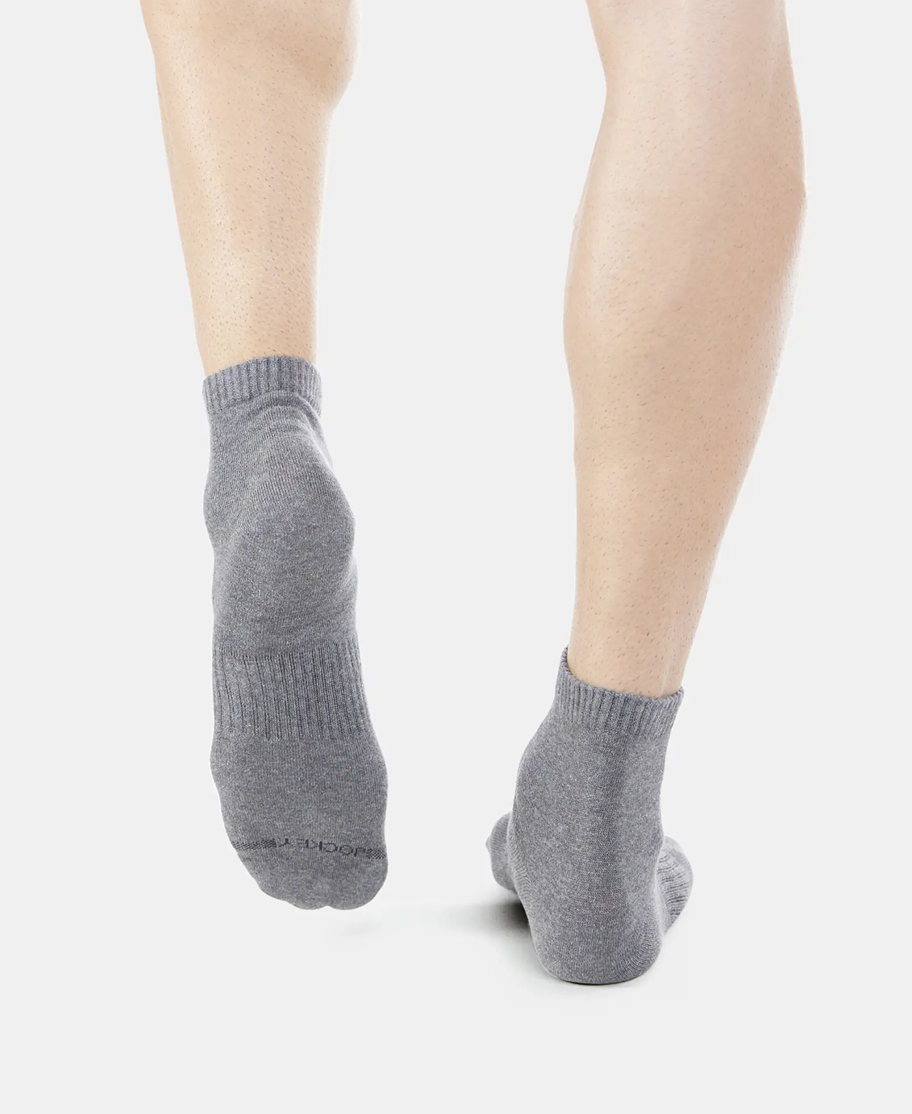 Compact Cotton Elastane Stretch Ankle Length Socks With StayFresh Treatment - Navy & Charcoal Melange (Pack of 2) - Image 8