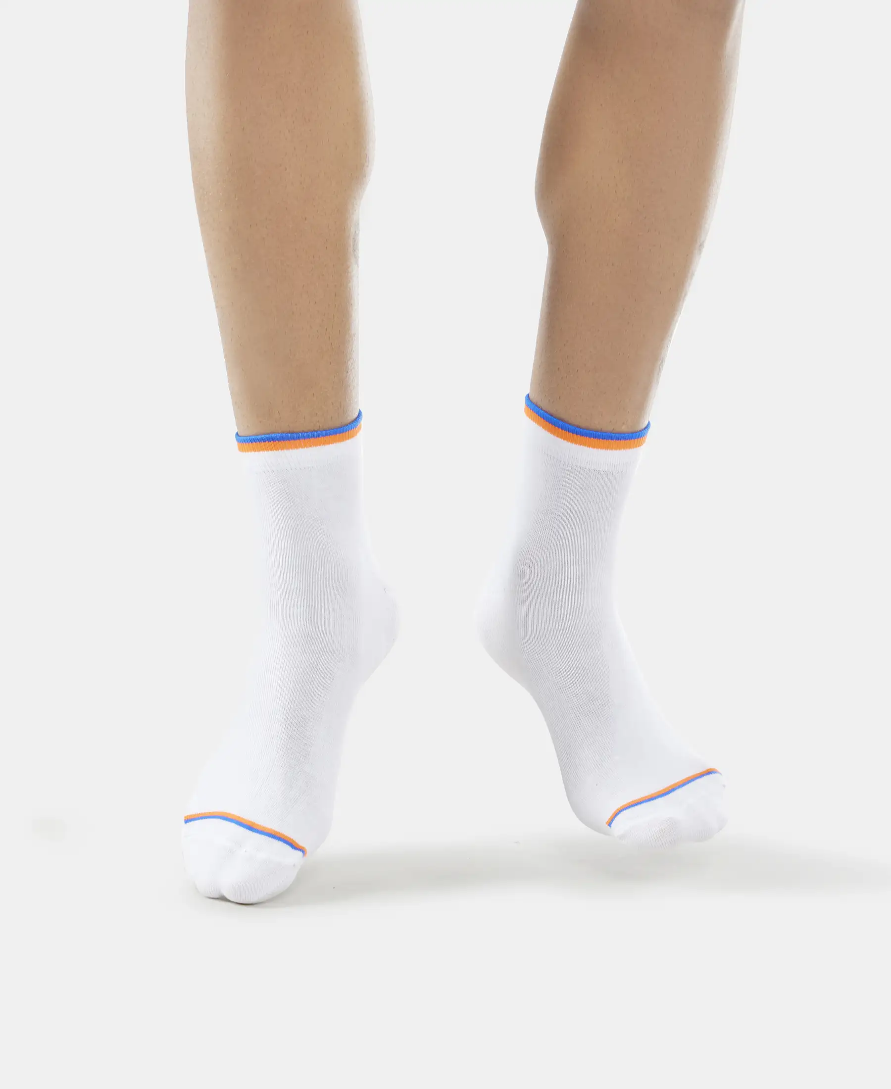 Compact Cotton Elastane Stretch Ankle Length Socks With StayFresh Treatment - White (Pack of 2) - Image 10