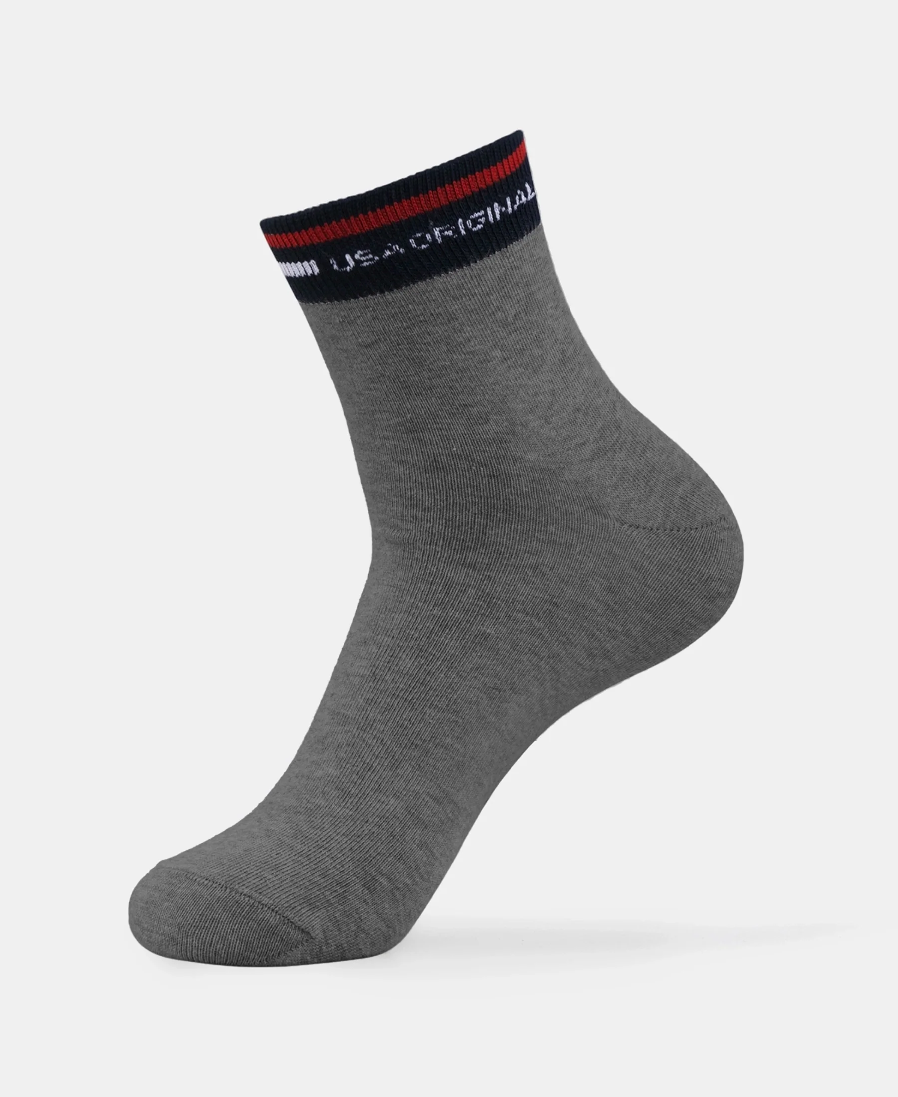Compact Cotton Elastane Stretch Ankle Length Socks with StayFresh Treatment - Charcoal Melange - Image 5
