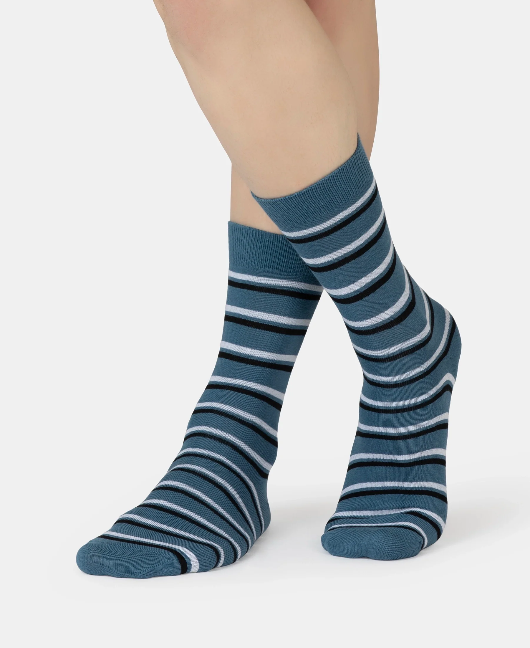 Compact Cotton Elastane Stretch Crew Length Socks With StayFresh Treatment - Stellar - Image 5