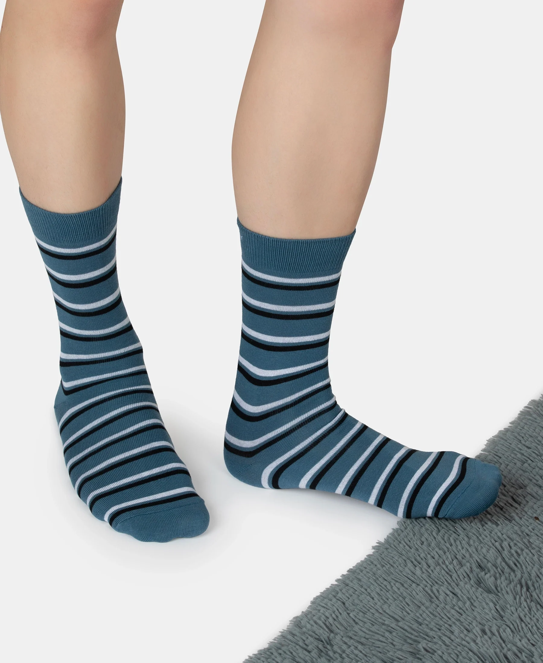Compact Cotton Elastane Stretch Crew Length Socks With StayFresh Treatment - Stellar - Image 6