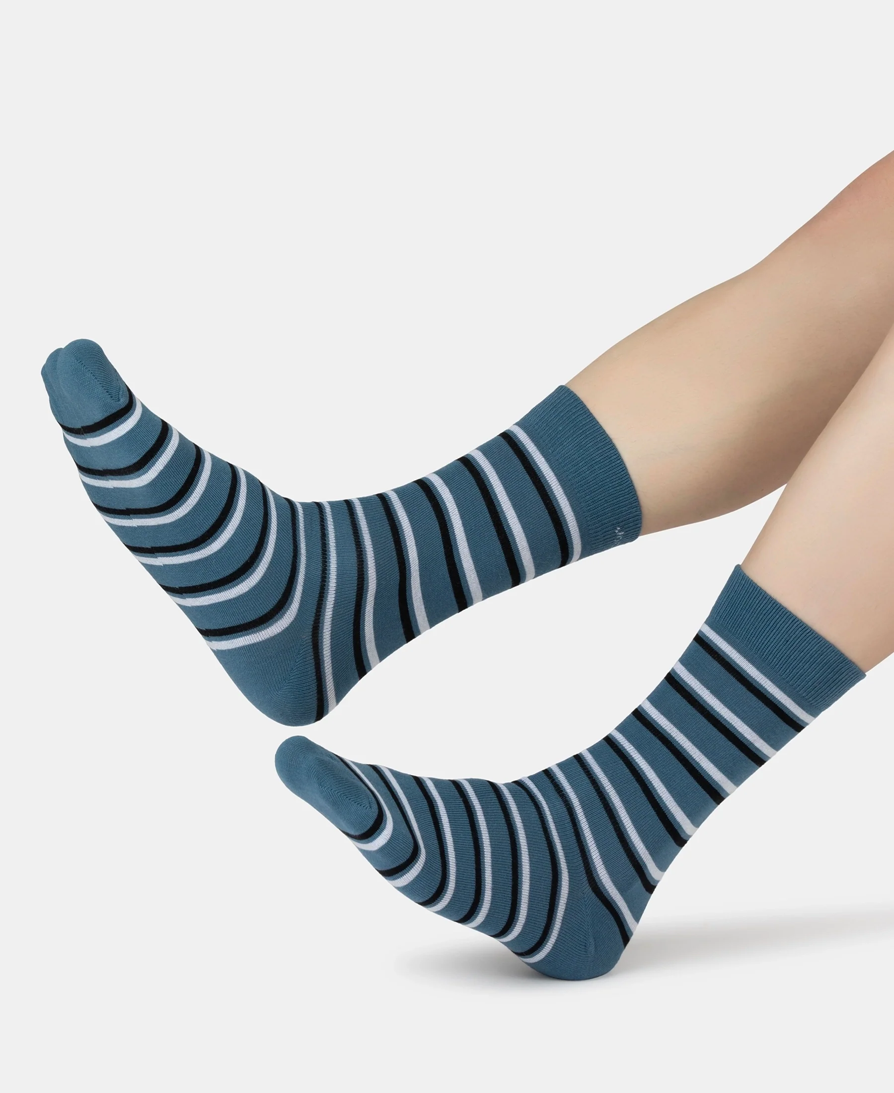 Compact Cotton Elastane Stretch Crew Length Socks With StayFresh Treatment - Stellar - Image 7