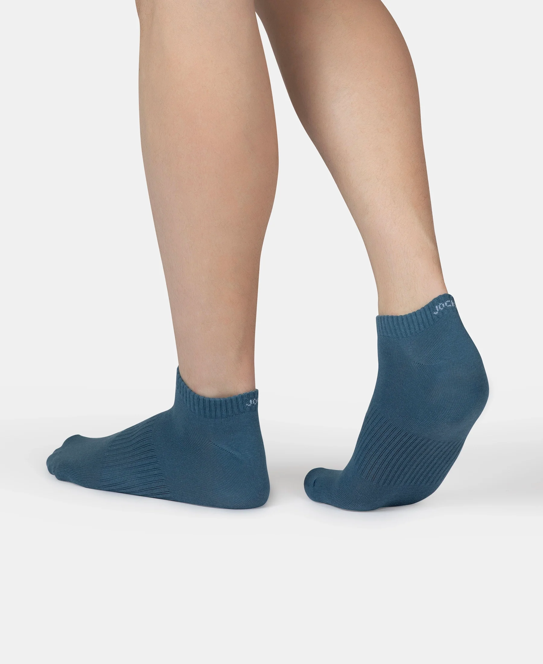 Compact Cotton Elastane Stretch Low Show Socks With StayFresh Treatment - Navy, Grey Melange & Stellar (Pack of 3) - Image 13