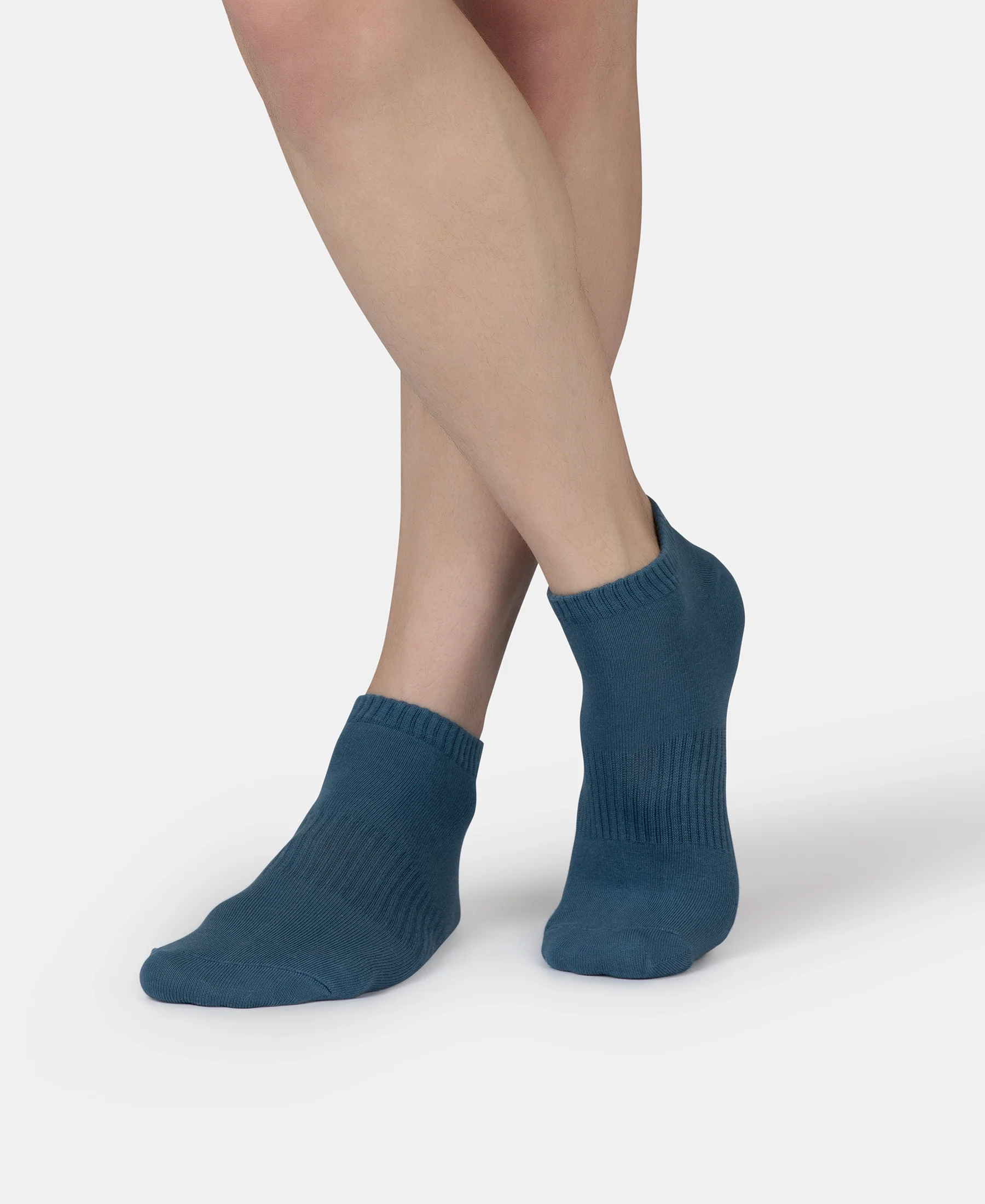Compact Cotton Elastane Stretch Low Show Socks With StayFresh Treatment - Navy, Grey Melange & Stellar (Pack of 3) - Image 14