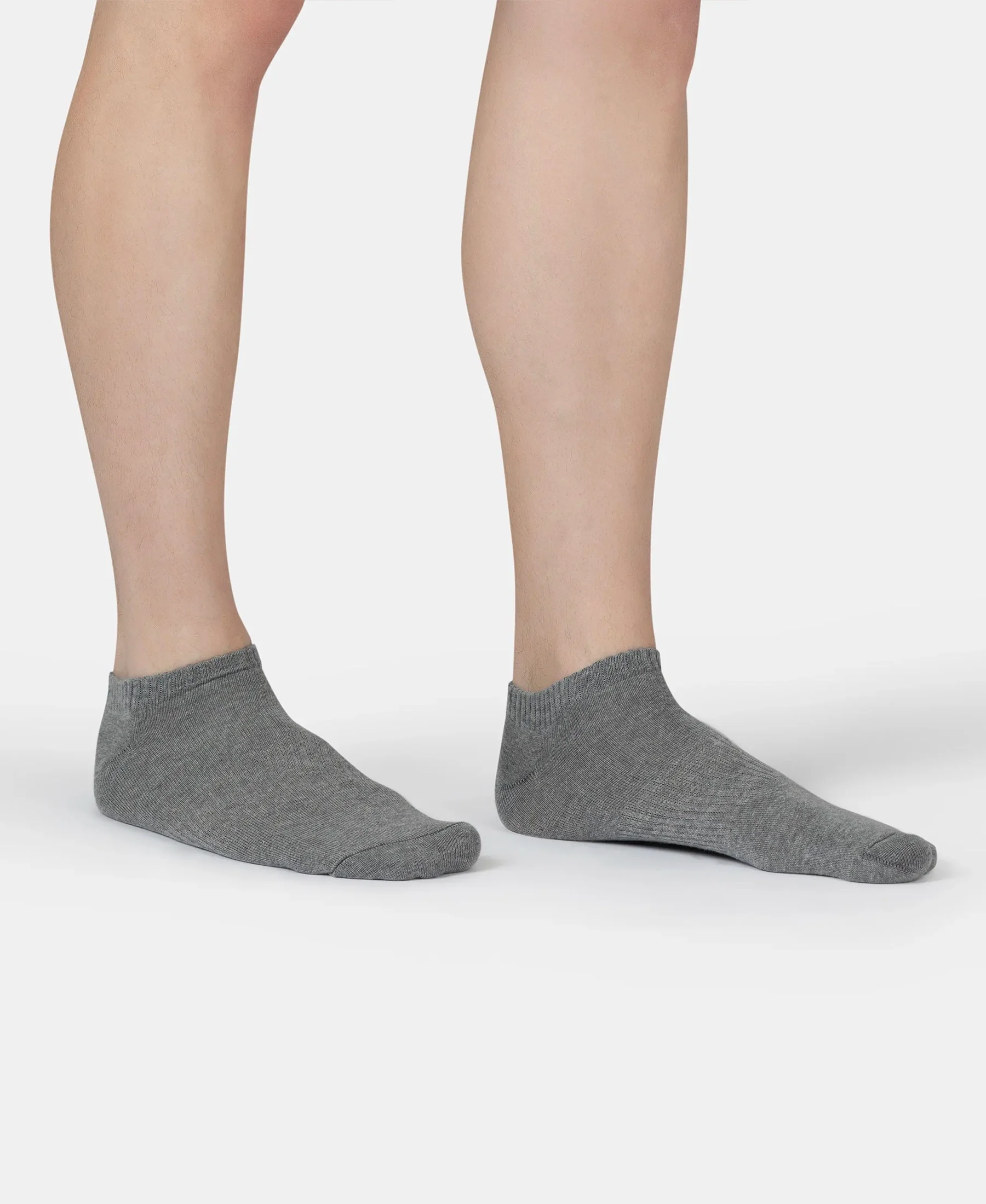 Compact Cotton Elastane Stretch Low Show Socks With StayFresh Treatment - Navy, Grey Melange & Stellar (Pack of 3) - Image 3