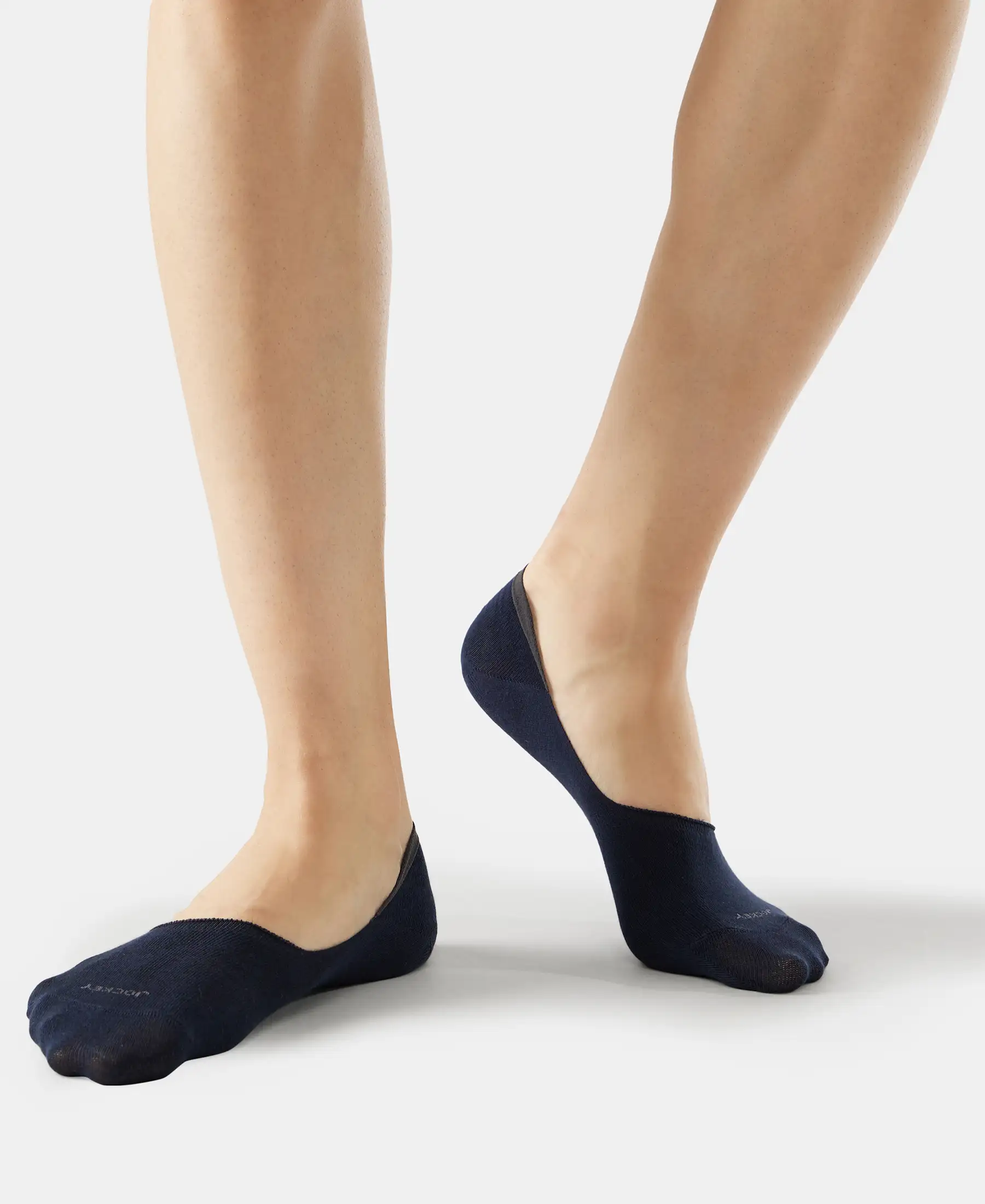 Compact Cotton Elastane Stretch No Show Socks With StayFresh Treatment - Black, Grey & Navy (Pack of 3) - Image 11