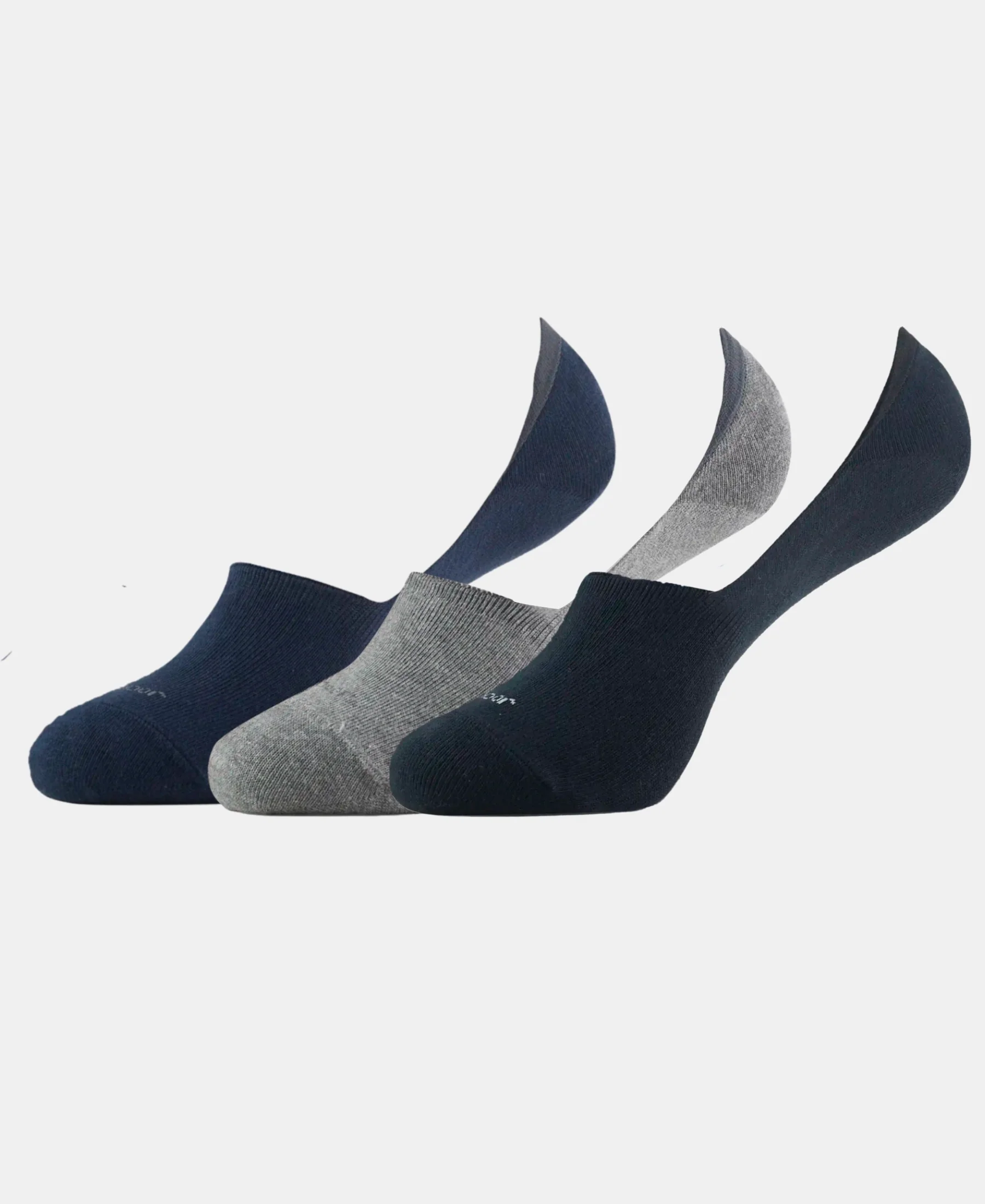 Compact Cotton Elastane Stretch No Show Socks With StayFresh Treatment - Black, Grey & Navy (Pack of 3) - Image 5