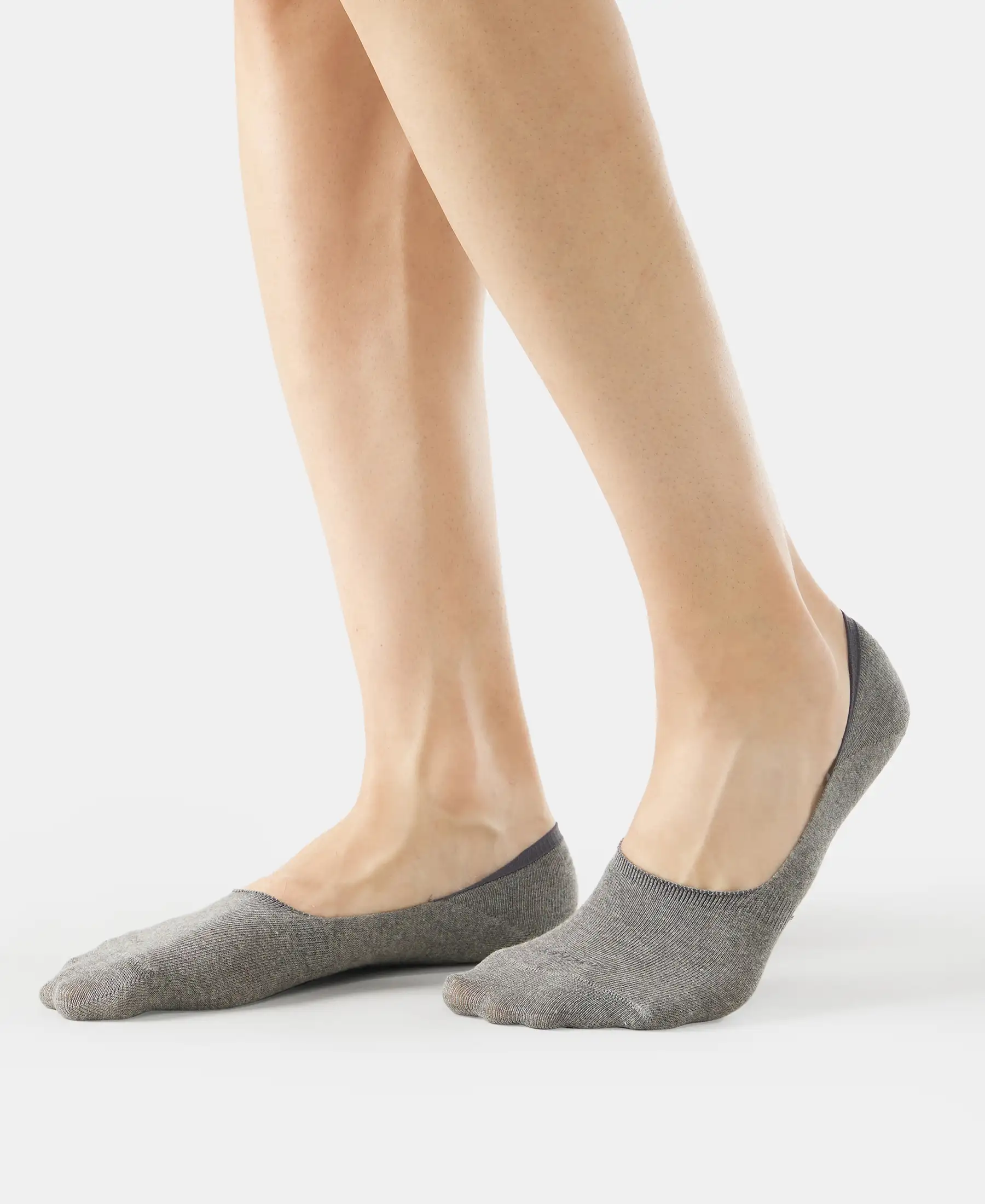 Compact Cotton Elastane Stretch No Show Socks With StayFresh Treatment - Black, Grey & Navy (Pack of 3) - Image 8
