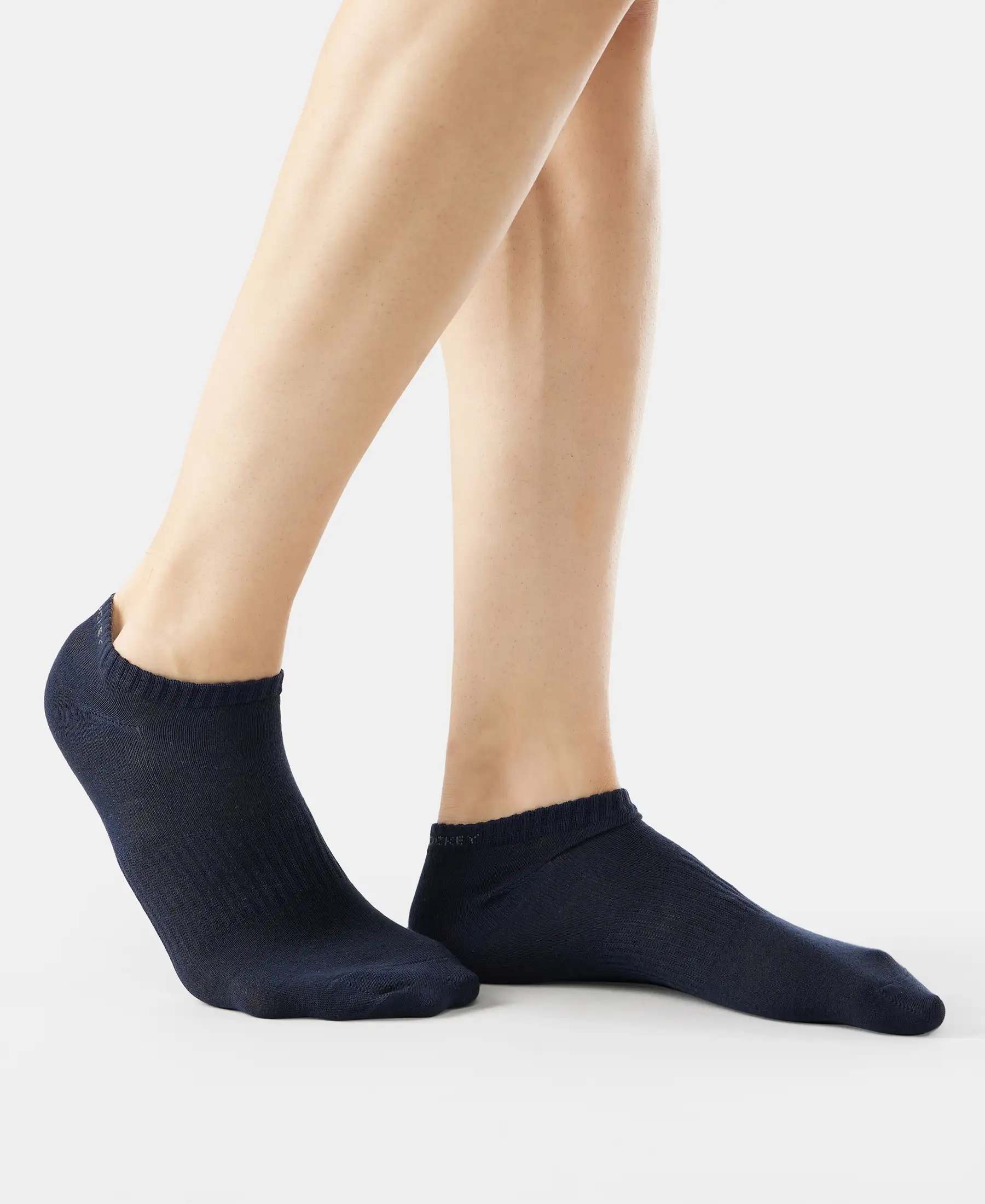 Compact Cotton Elastane Stretch Low Show Socks With StayFresh Treatment - Black/Grey Melange/Navy Melange (Pack of 3) - Image 6