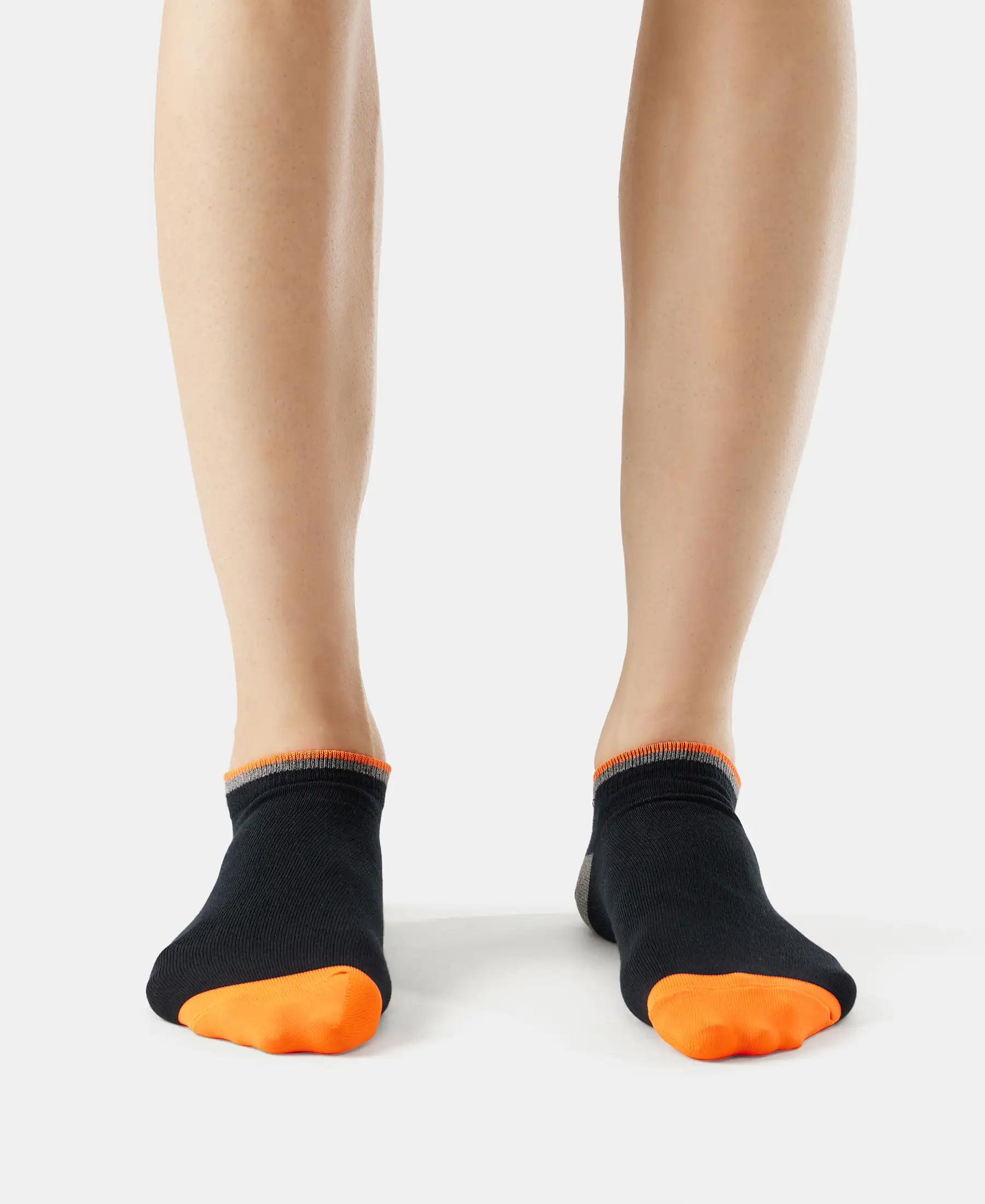 Compact Cotton Elastane Stretch Low Show Socks With StayFresh Treatment - Black (Pack of 2) - Image 2