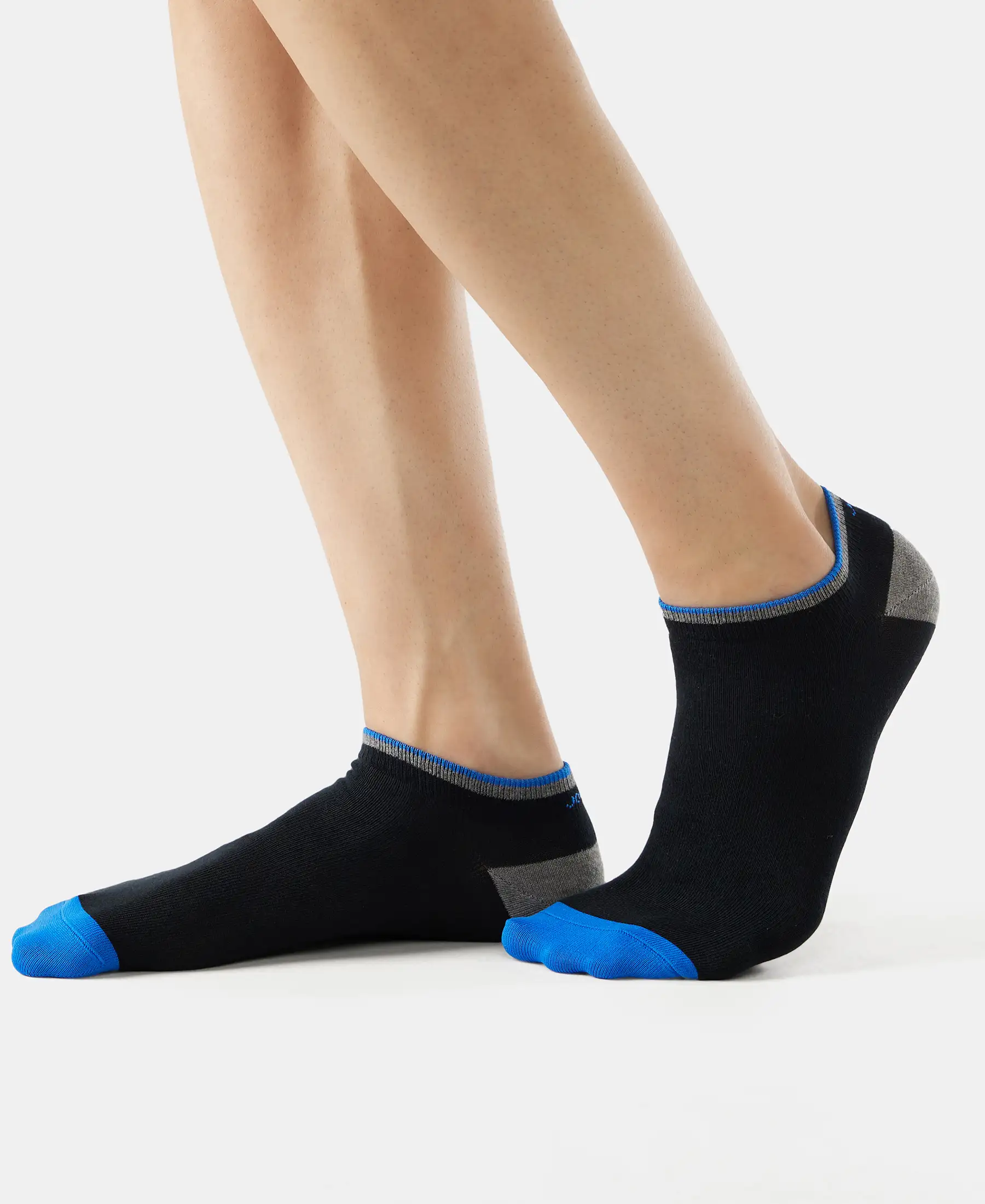 Compact Cotton Elastane Stretch Low Show Socks With StayFresh Treatment - Black (Pack of 2) - Image 6