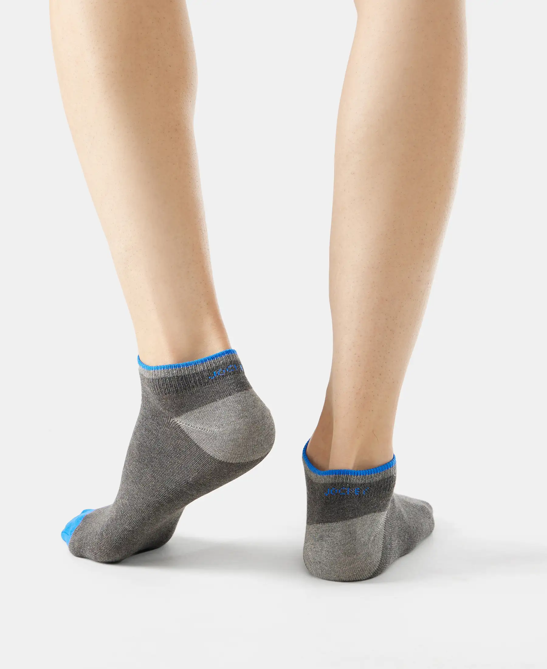 Compact Cotton Elastane Stretch Low Show Socks With StayFresh Treatment - Charcoal Melange (Pack of 2) - Image 9