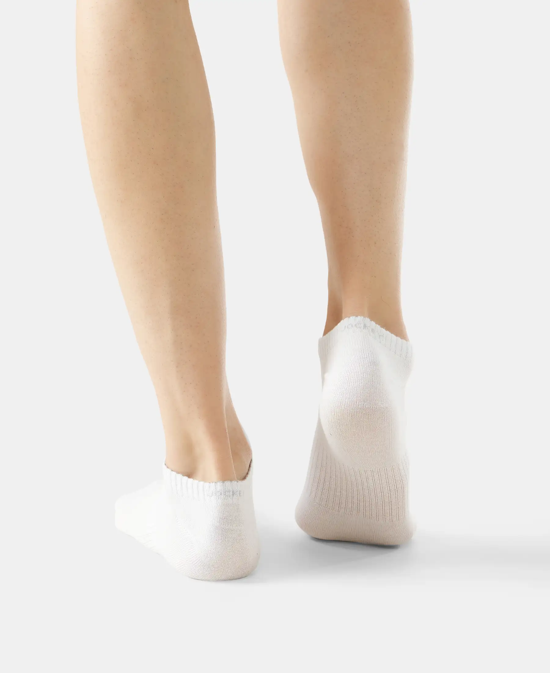 Compact Cotton Elastane Stretch Low Show Socks With StayFresh Treatment - White - Image 5