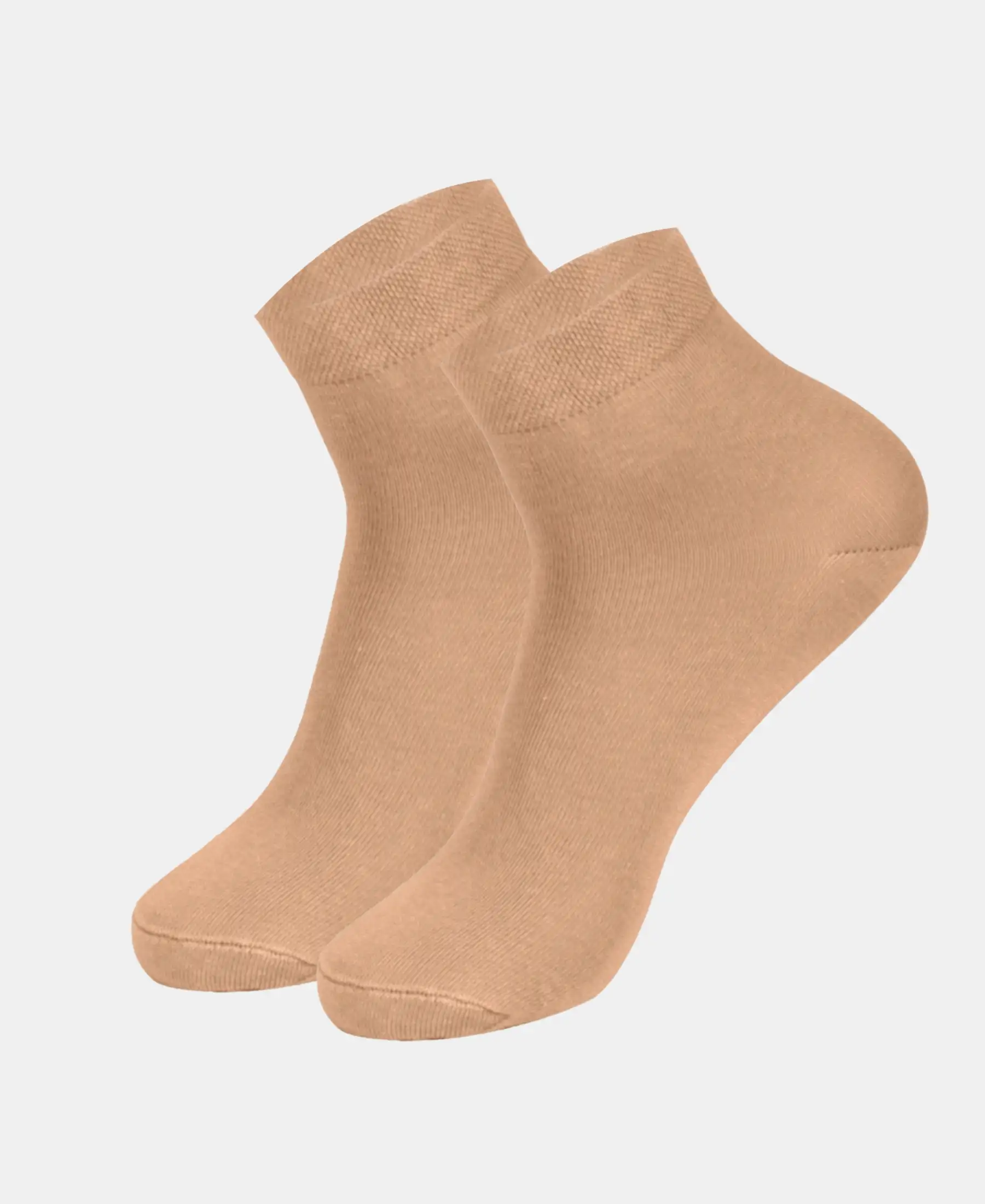 Compact Cotton Stretch Ankle Length Socks with StayFresh Treatment - Skin (Pack of 2)