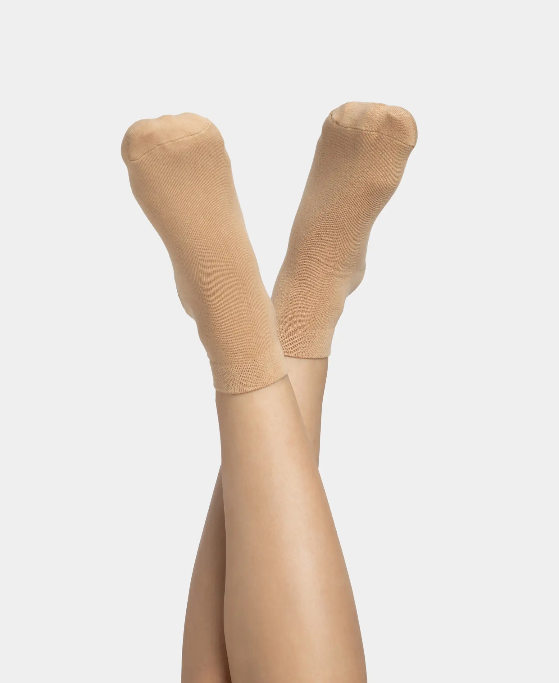 Compact Cotton Stretch Ankle Length Socks with StayFresh Treatment - Skin (Pack of 2) - Image 4
