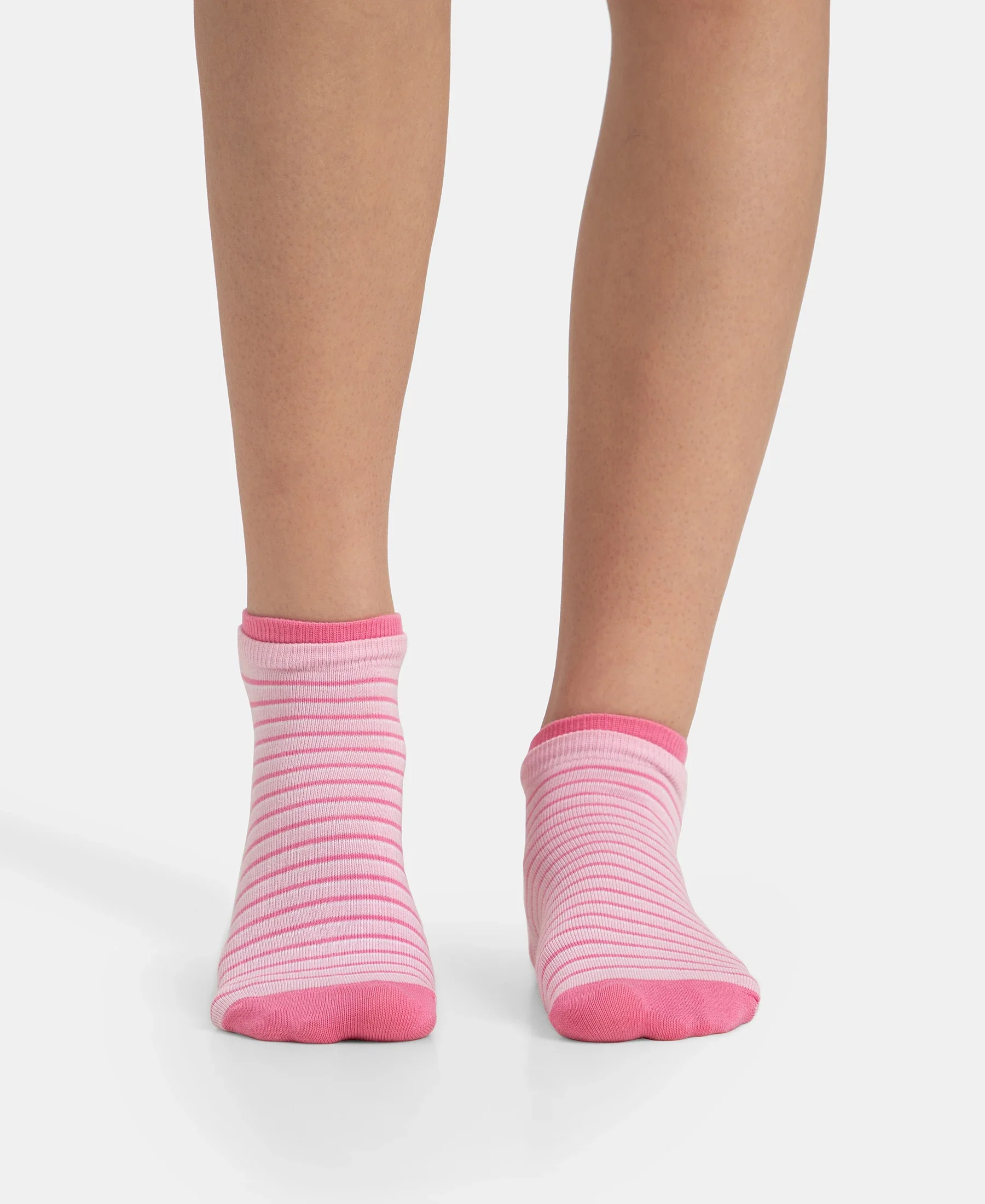Compact Cotton Stretch Low Show Socks with StayFresh Treatment - Black & Pirouette (Pack of 2) - Image 2