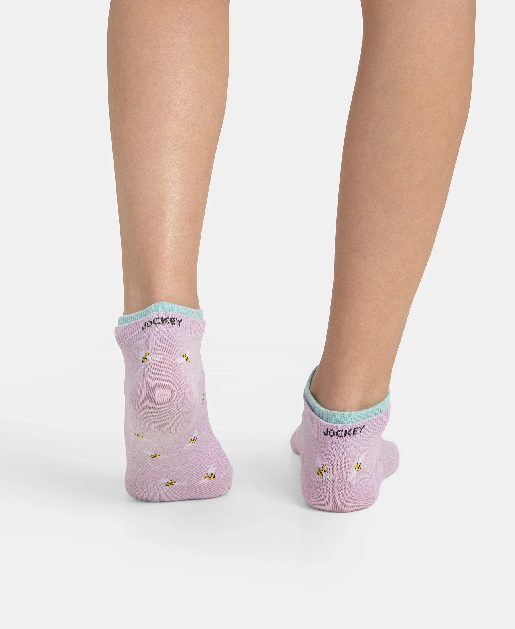Compact Cotton Stretch Low Show Socks with StayFresh Treatment - Orchid Bloom & Pastel Turquiose (Pack of 2) - Image 10