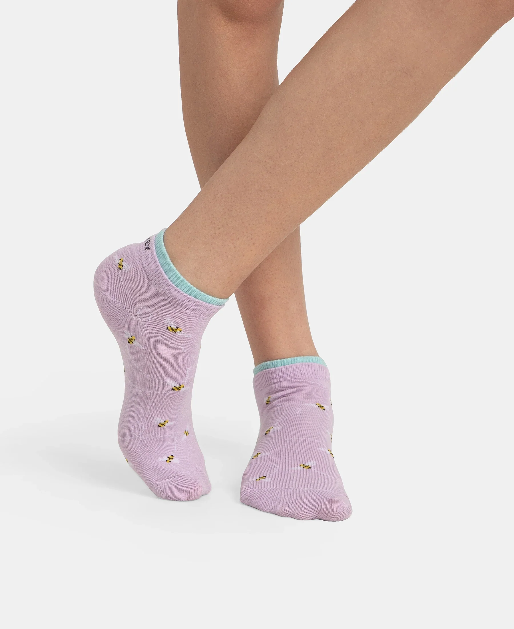 Compact Cotton Stretch Low Show Socks with StayFresh Treatment - Orchid Bloom & Pastel Turquiose (Pack of 2) - Image 11
