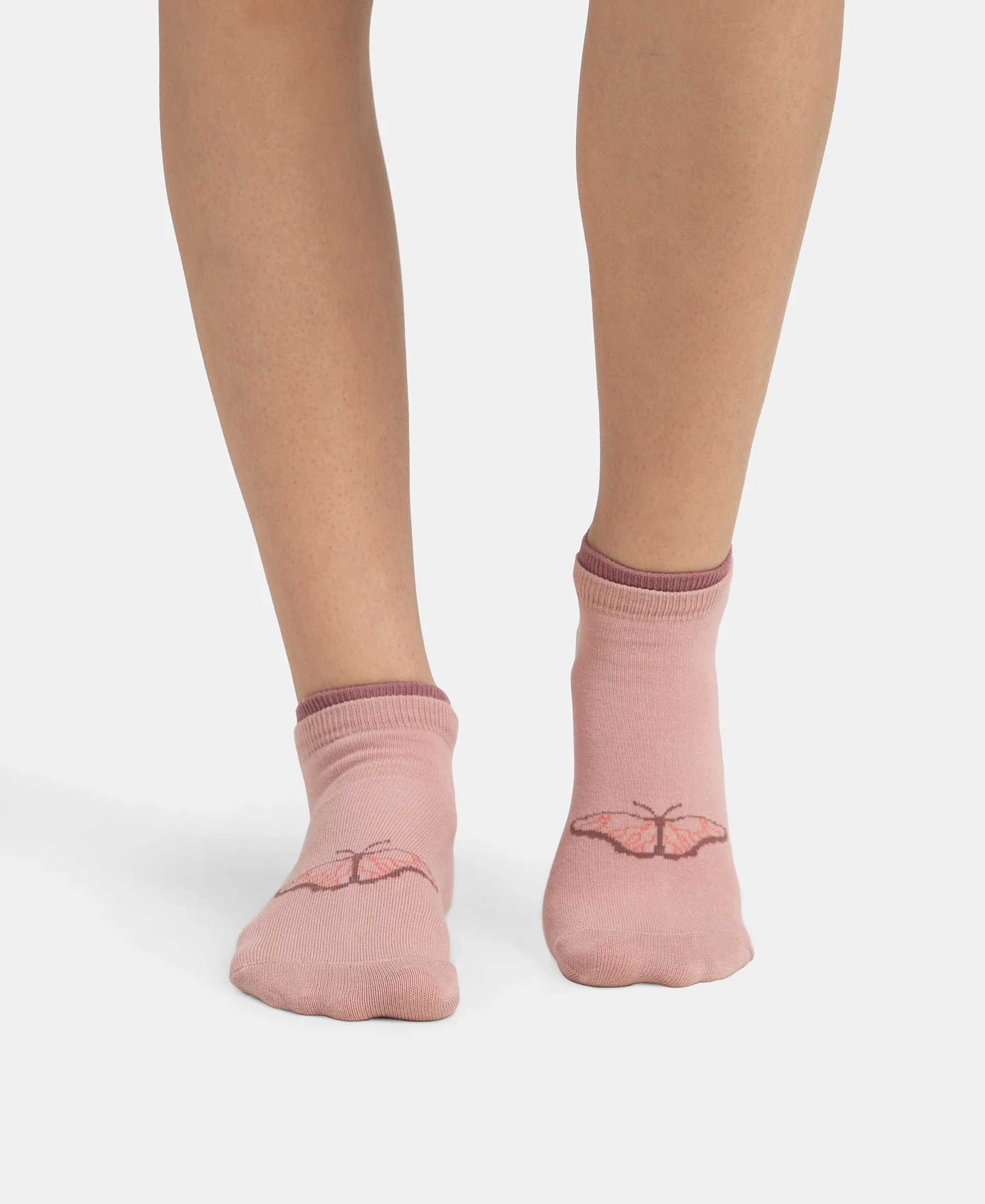 Compact Cotton Stretch Low Show Socks with StayFresh Treatment - Pale Mauve & Wistful Mauve (Pack of 2) - Image 2