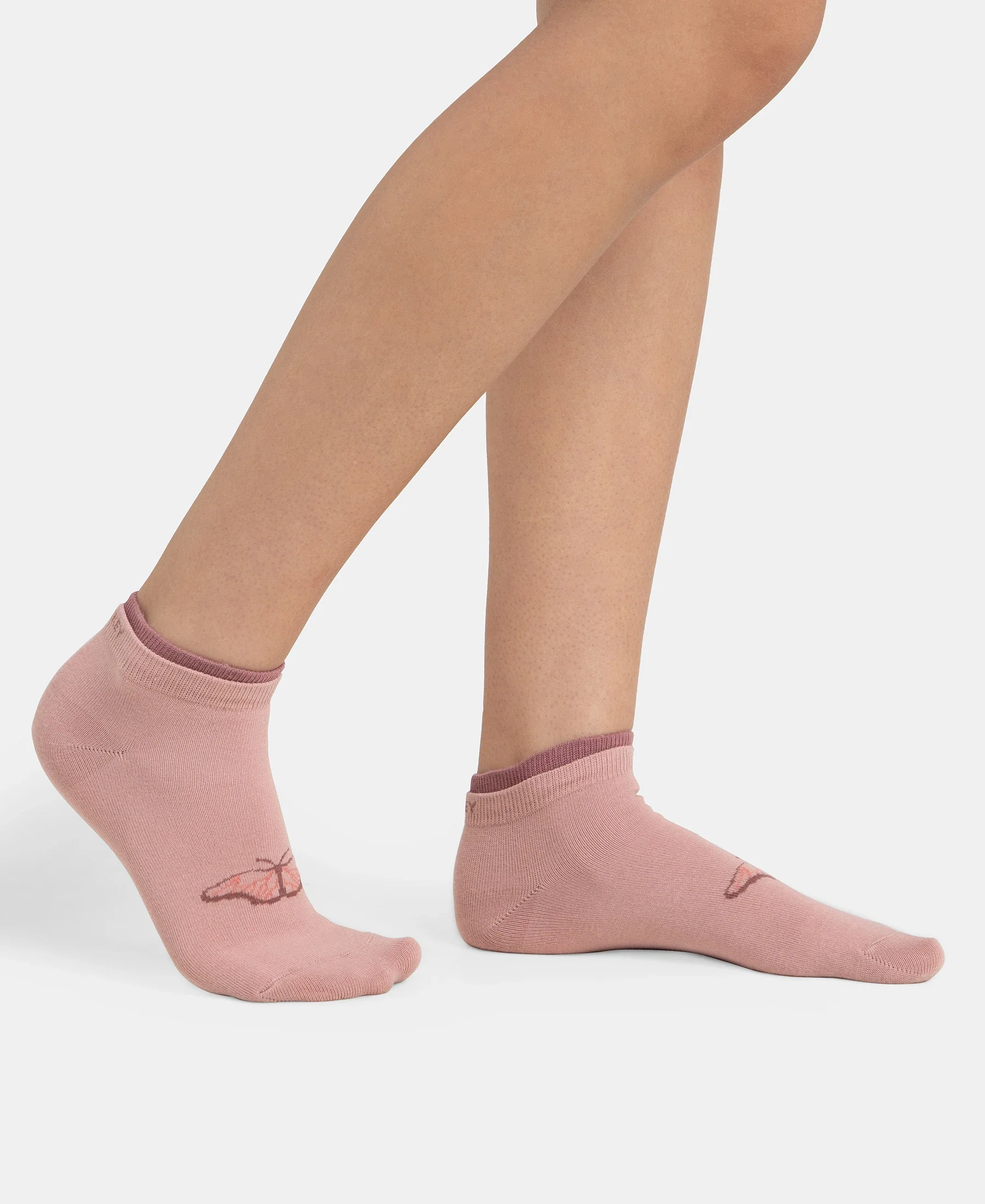 Compact Cotton Stretch Low Show Socks with StayFresh Treatment - Pale Mauve & Wistful Mauve (Pack of 2) - Image 3