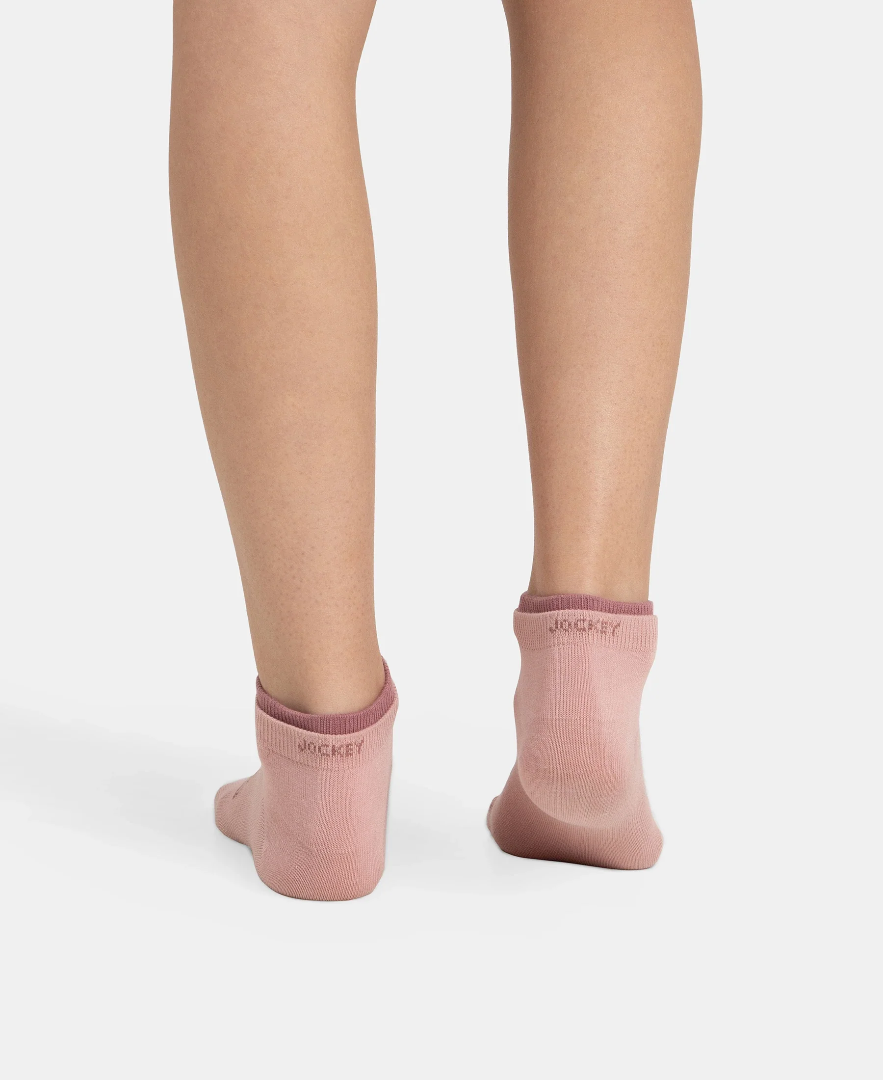Compact Cotton Stretch Low Show Socks with StayFresh Treatment - Pale Mauve & Wistful Mauve (Pack of 2) - Image 4