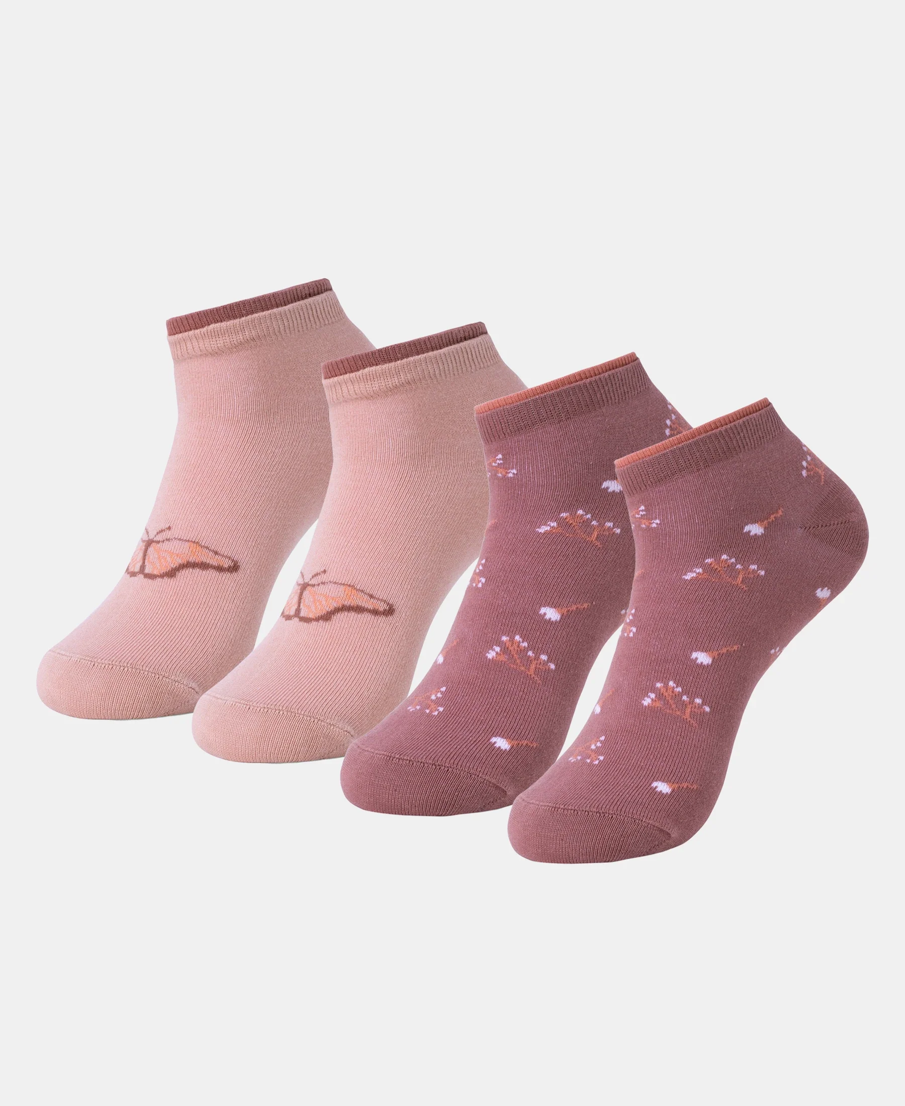 Compact Cotton Stretch Low Show Socks with StayFresh Treatment - Pale Mauve & Wistful Mauve (Pack of 2) - Image 5