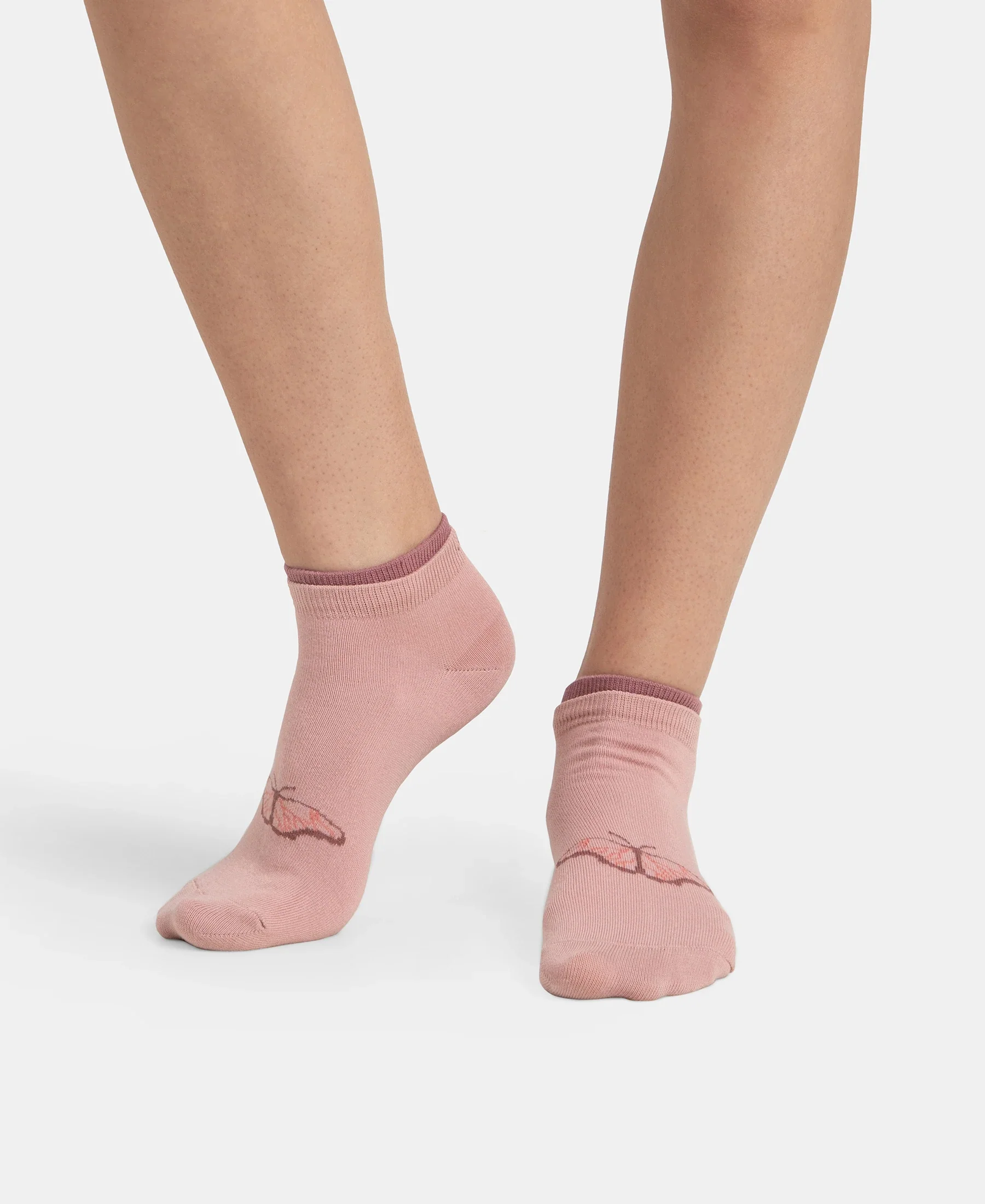 Compact Cotton Stretch Low Show Socks with StayFresh Treatment - Pale Mauve & Wistful Mauve (Pack of 2) - Image 6