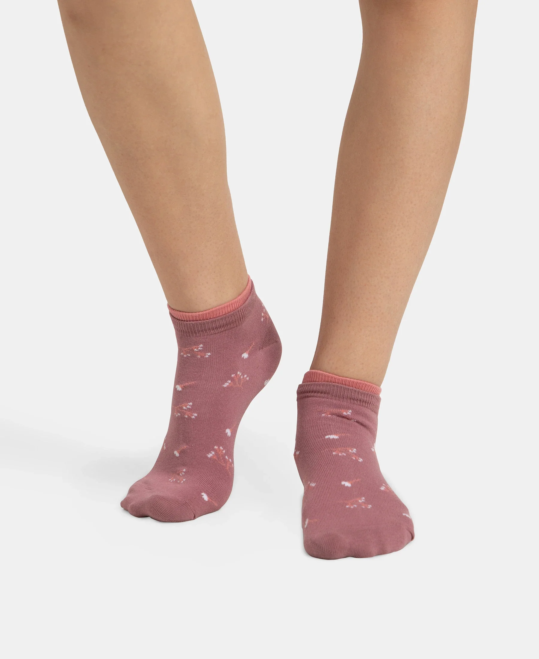 Compact Cotton Stretch Low Show Socks with StayFresh Treatment - Pale Mauve & Wistful Mauve (Pack of 2) - Image 8
