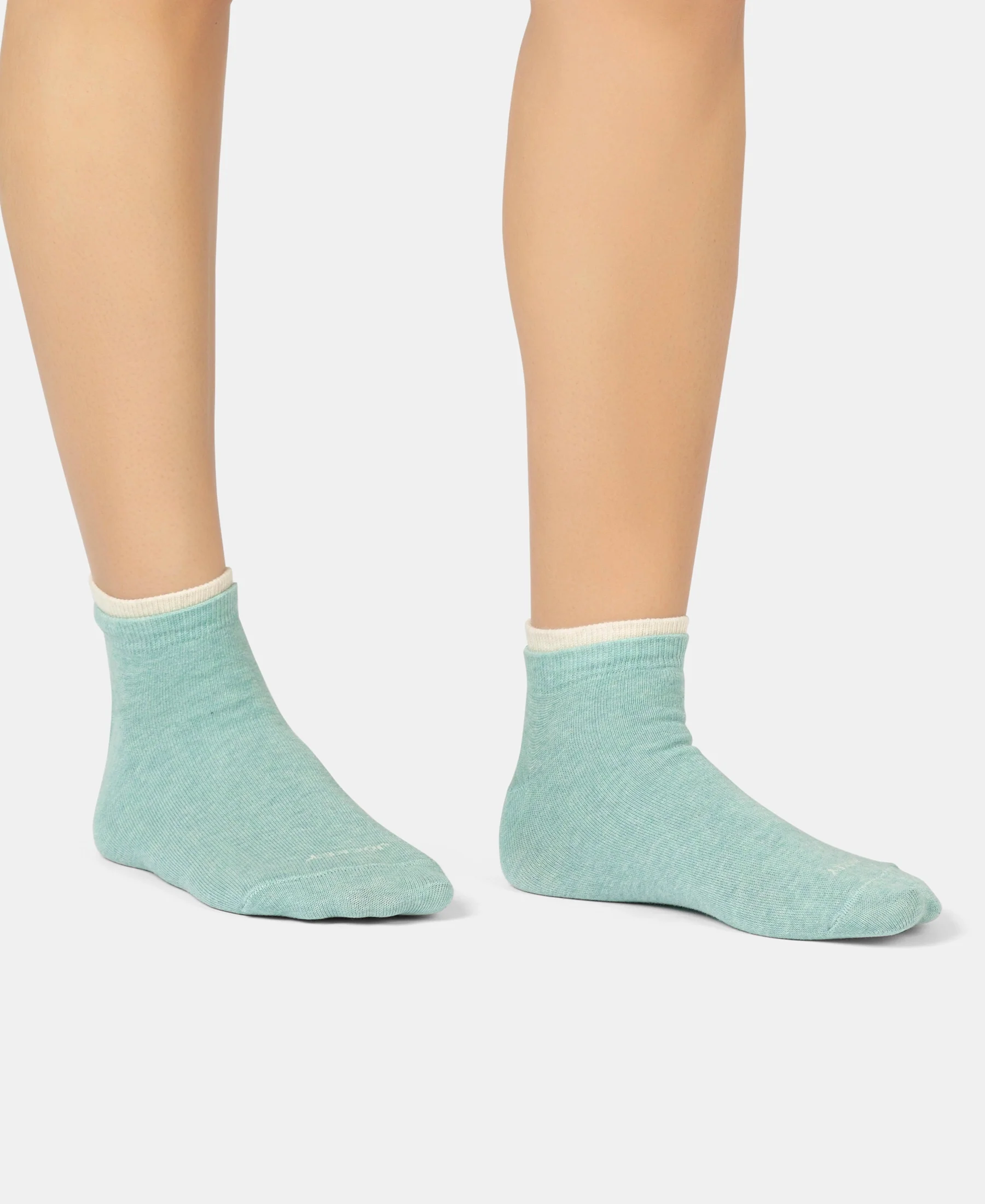 Compact Cotton Stretch Solid Low Show Socks with Stay Fresh Treatment - Navy & Ether Melange (Pack of 2) - Image 8