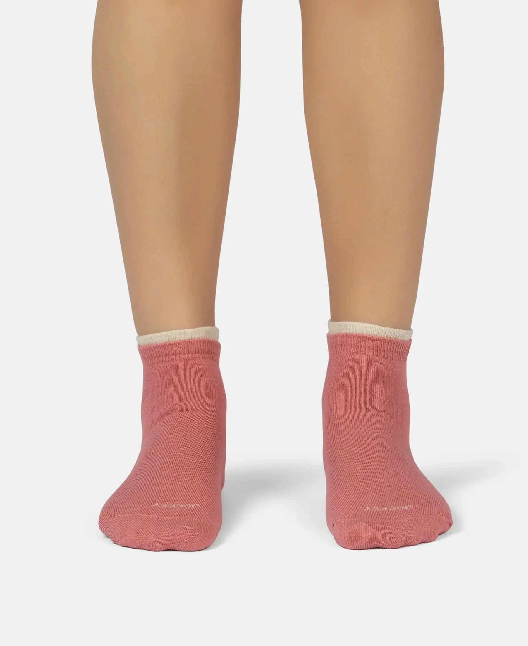 Compact Cotton Stretch Solid Low Show Socks with Stay Fresh Treatment - Oatmeal Melange & Brandied Apricot (Pack of 2) - Image 2