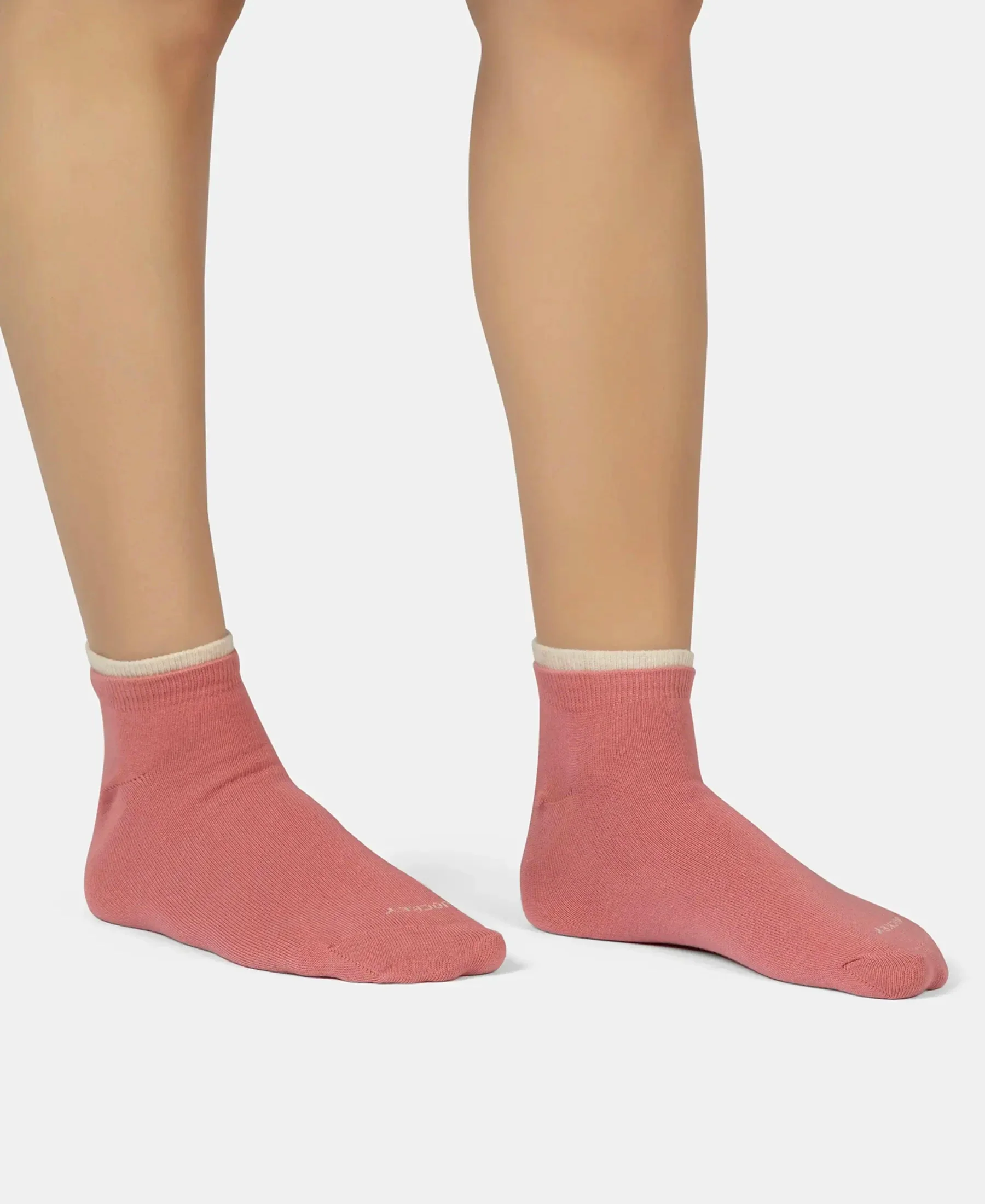 Compact Cotton Stretch Solid Low Show Socks with Stay Fresh Treatment - Oatmeal Melange & Brandied Apricot (Pack of 2) - Image 3