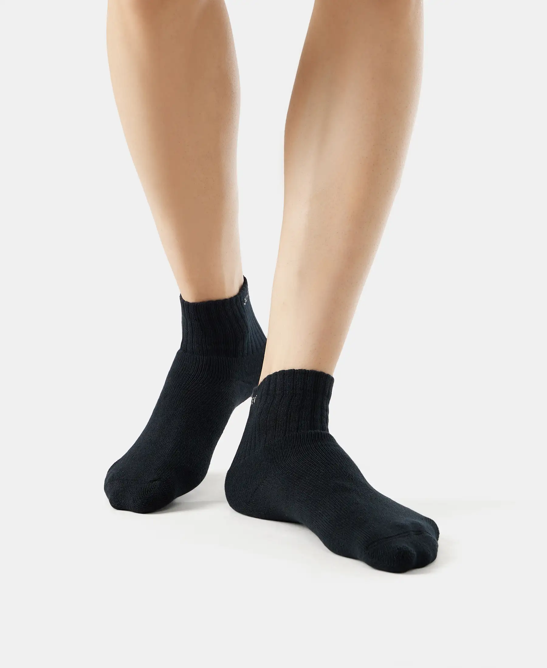 Compact Cotton Terry Ankle Length Socks With StayFresh Treatment - Black/Midgrey Melange/Charcoal Melange (Pack of 3) - Image 11