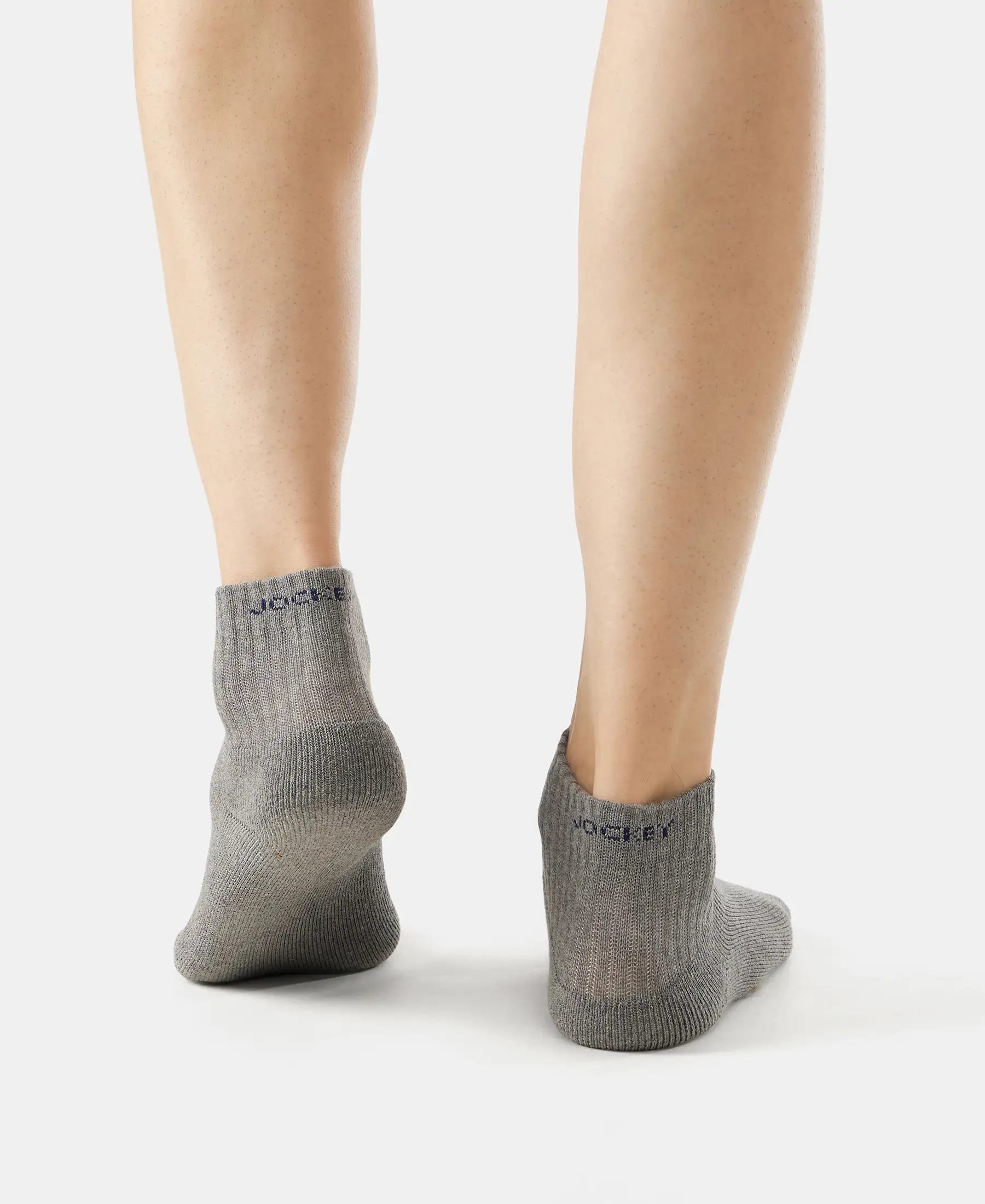 Compact Cotton Terry Ankle Length Socks With StayFresh Treatment - Black/Midgrey Melange/Charcoal Melange (Pack of 3) - Image 12