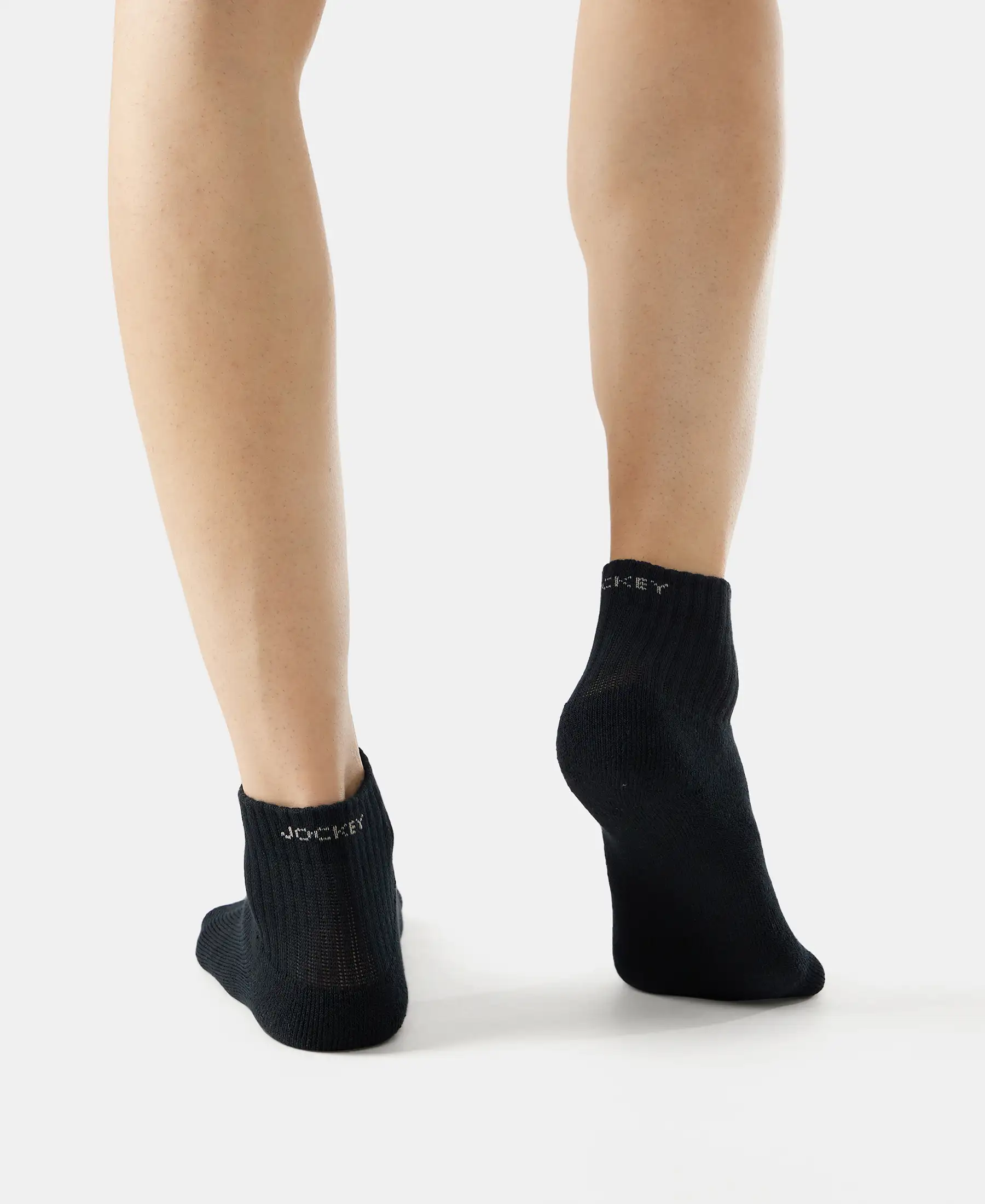 Compact Cotton Terry Ankle Length Socks With StayFresh Treatment - Black/Midgrey Melange/Charcoal Melange (Pack of 3) - Image 14