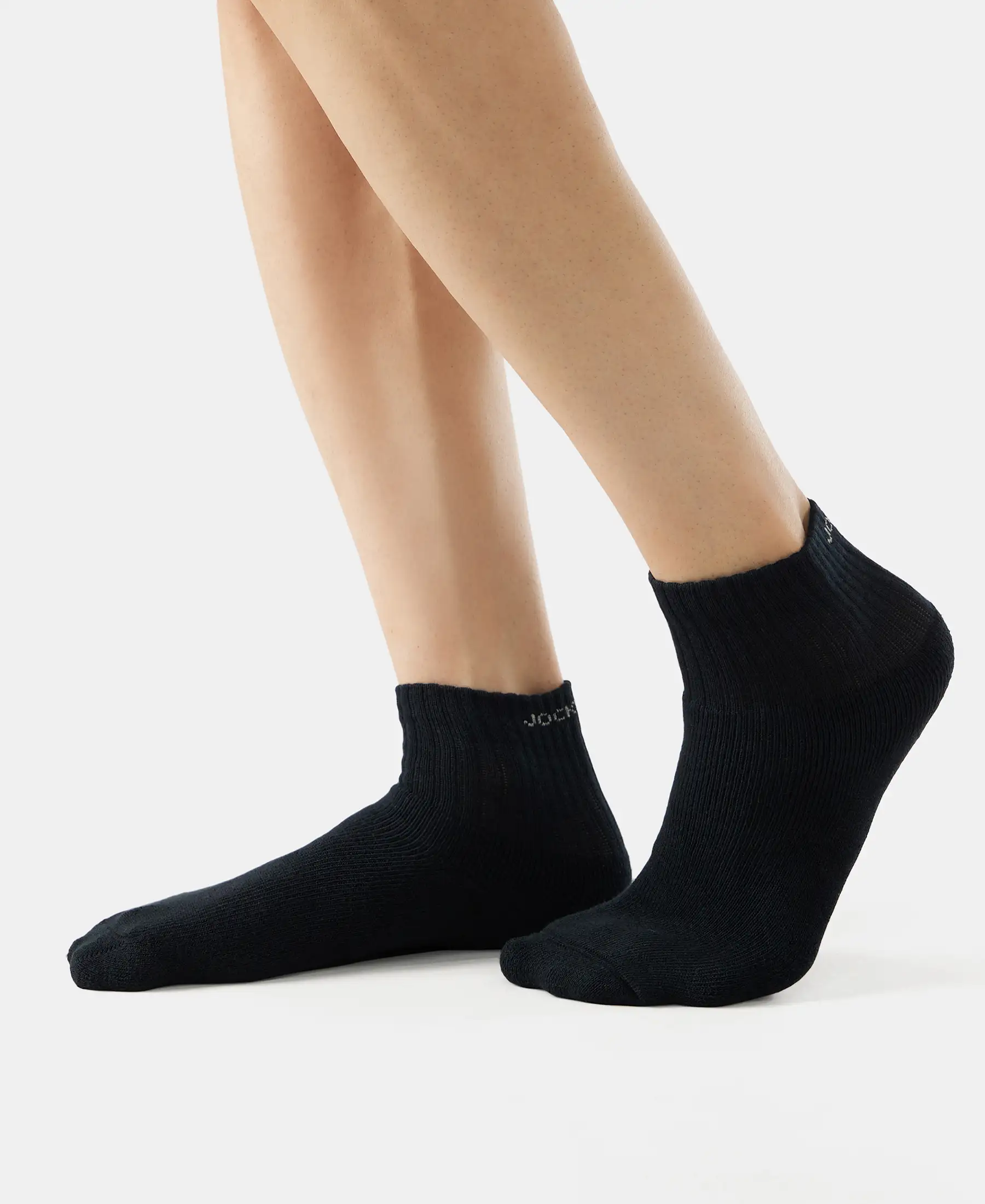 Compact Cotton Terry Ankle Length Socks With StayFresh Treatment - Black/Midgrey Melange/Charcoal Melange (Pack of 3) - Image 8