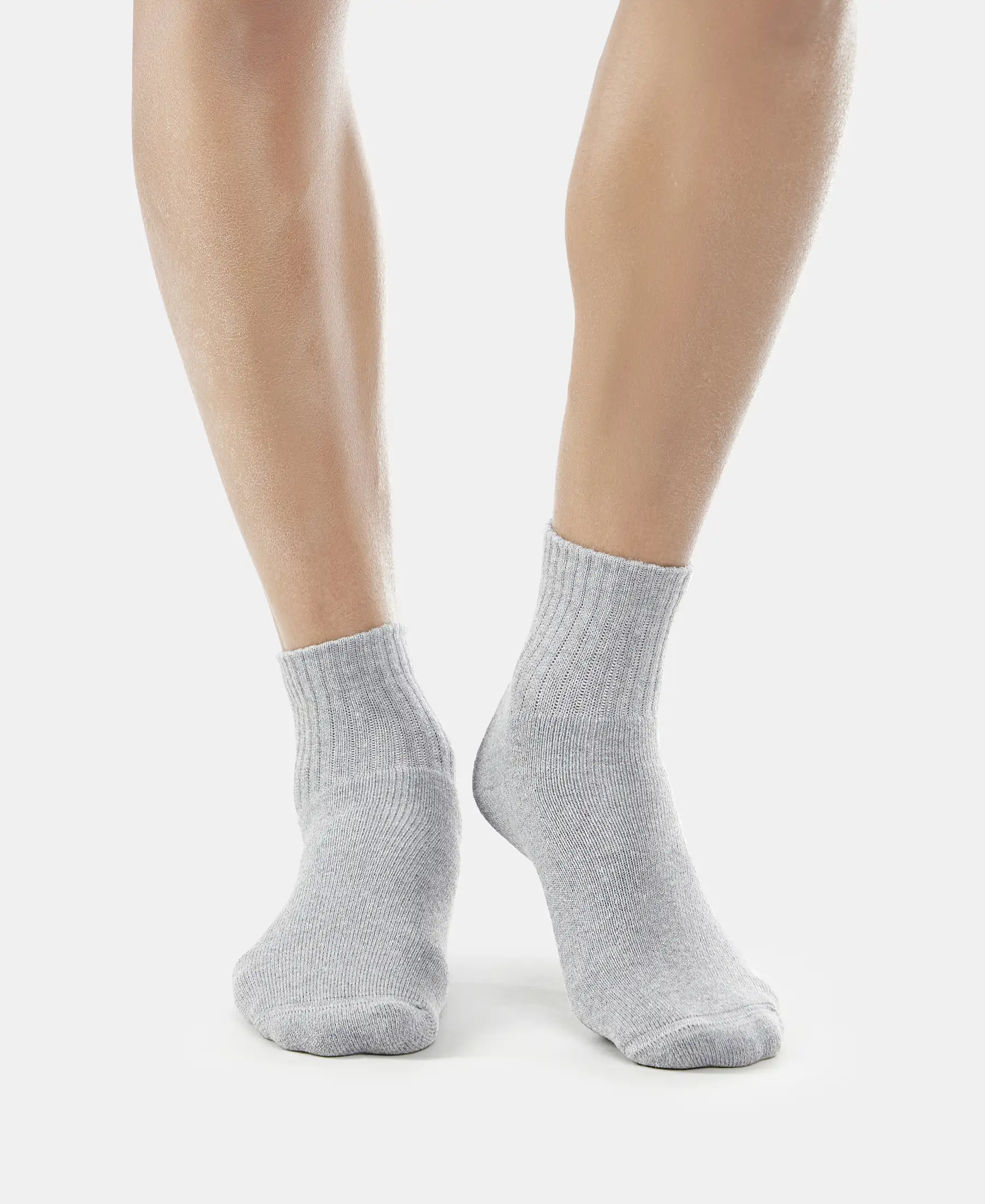 Compact Cotton Terry Ankle Length Socks With StayFresh Treatment - Black/Midgrey Melange/Navy (Pack of 3) - Image 11