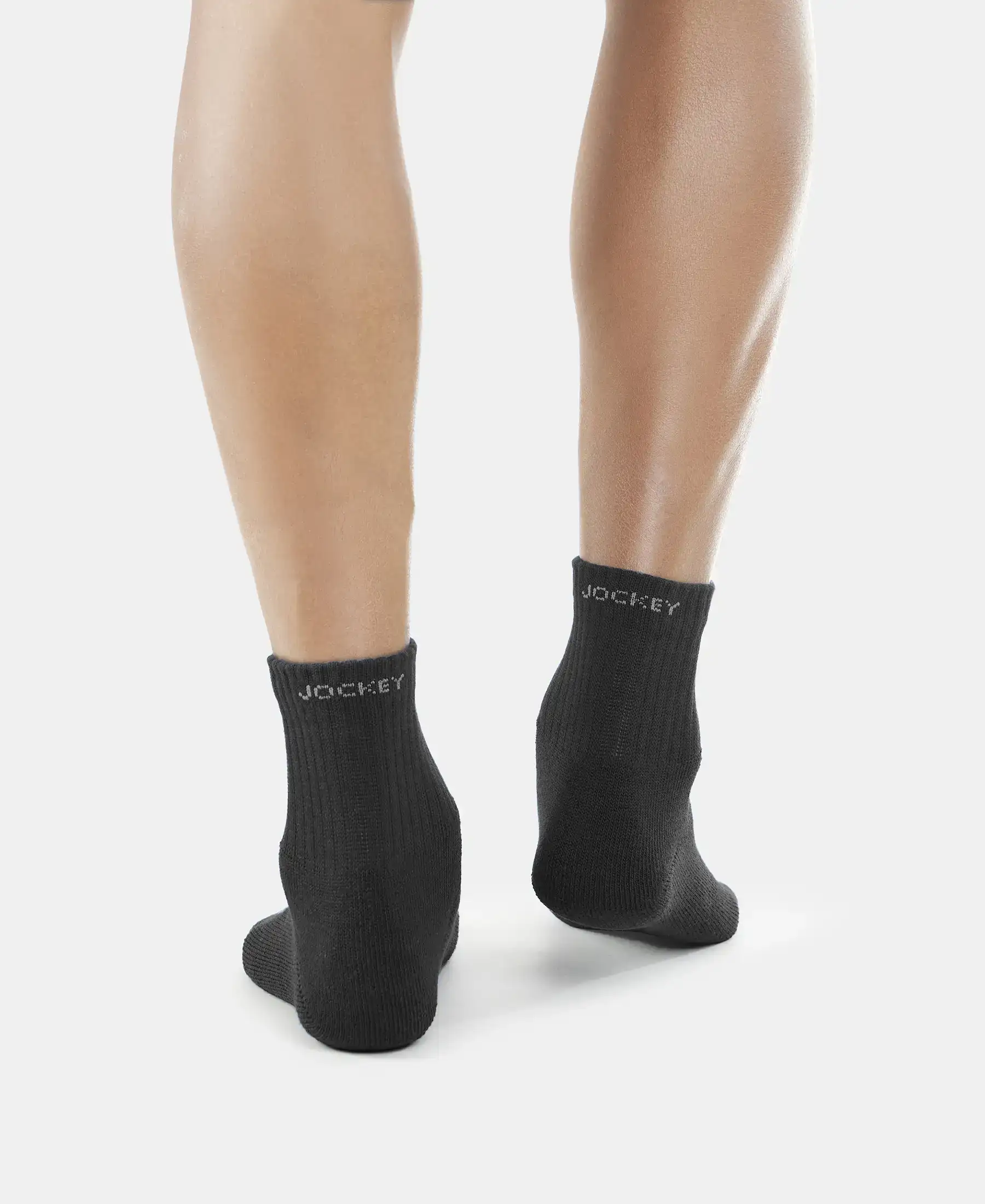 Compact Cotton Terry Ankle Length Socks With StayFresh Treatment - Black (Pack of 3) - Image 6
