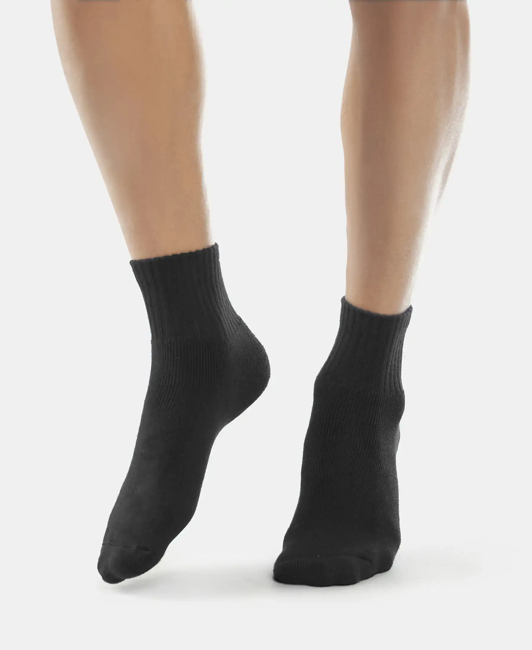 Compact Cotton Terry Ankle Length Socks With StayFresh Treatment - Black (Pack of 3) - Image 7
