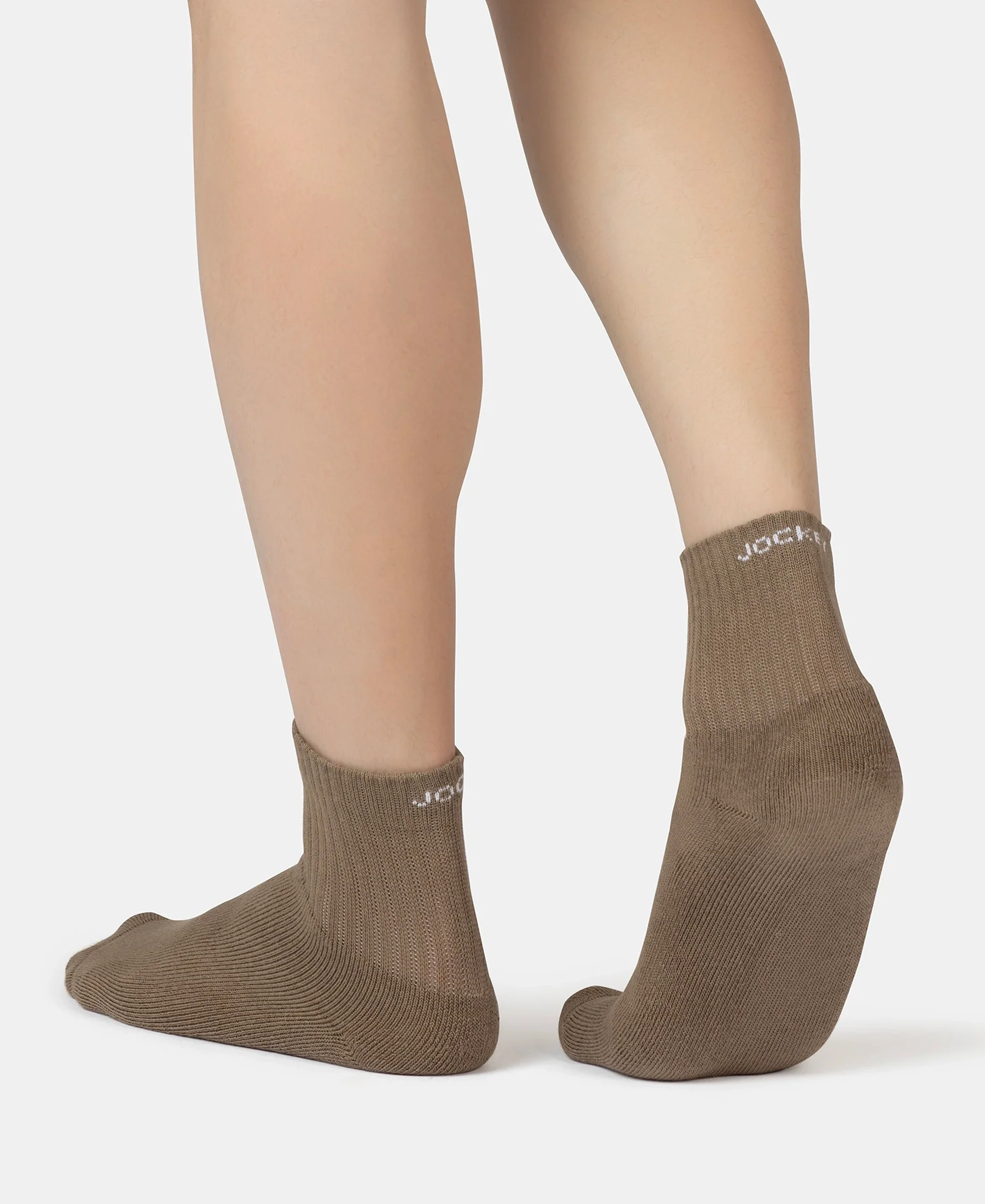Compact Cotton Terry Ankle Length Socks With StayFresh Treatment - Timber Wolf - Image 3