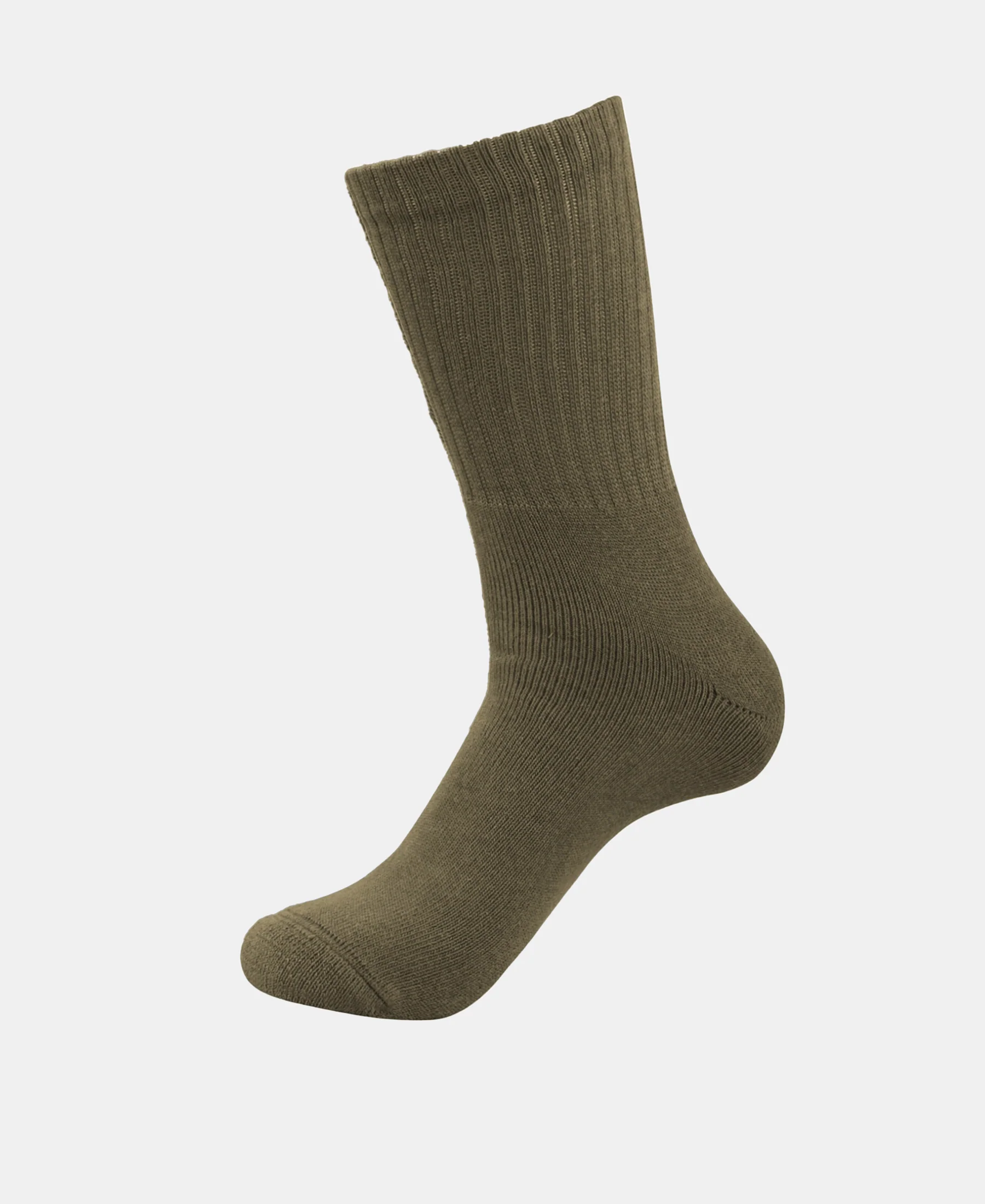 Compact Cotton Terry Crew Length Socks With StayFresh Treatment - Olive - Image 5