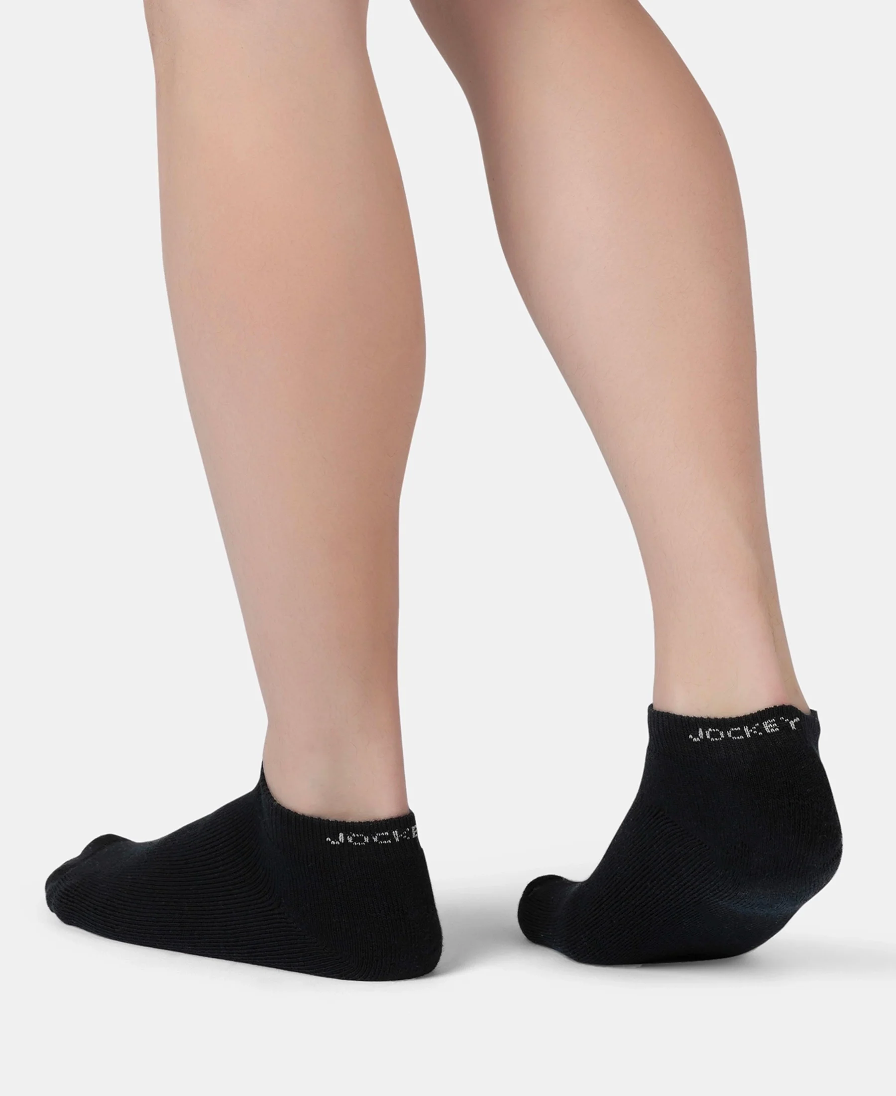 Compact Cotton Terry Low Show Socks with StayFresh Treatment - Black, Mid Grey & Charcoal Melange (Pack of 3) - Image 9